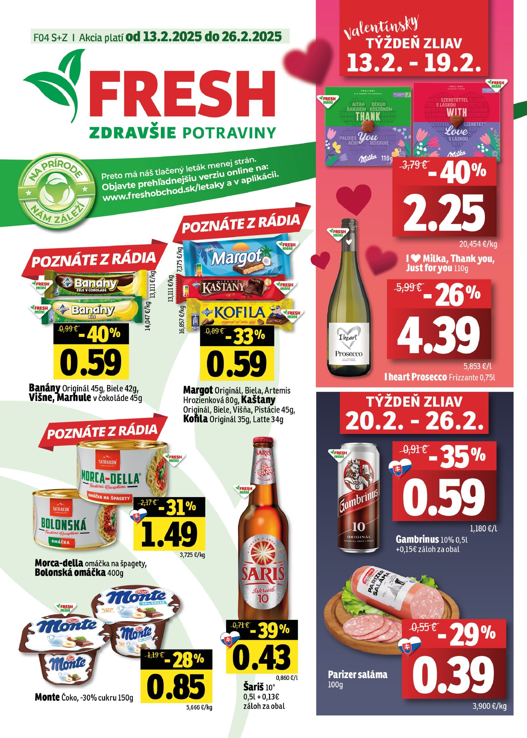 fresh - Fresh - Stredné a západné Slovensko leták platný od 13.02. - 26.02.