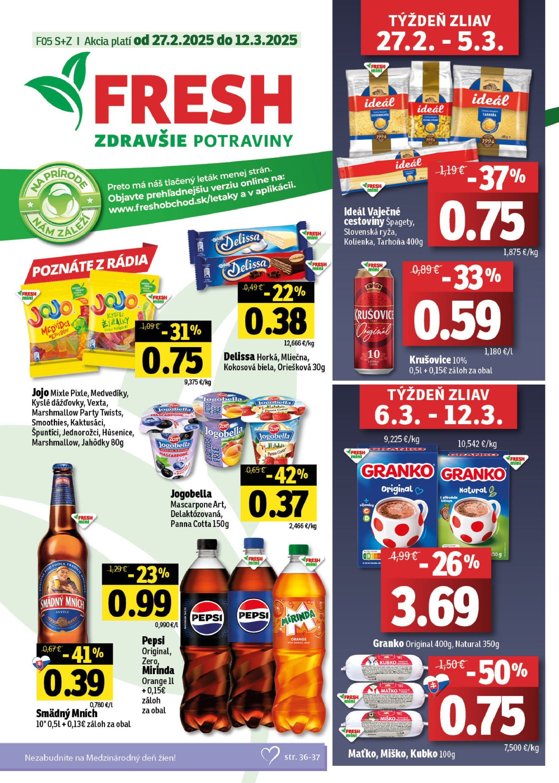 fresh - Fresh - Stredné a západné Slovensko leták platný od 27.02. - 12.03.