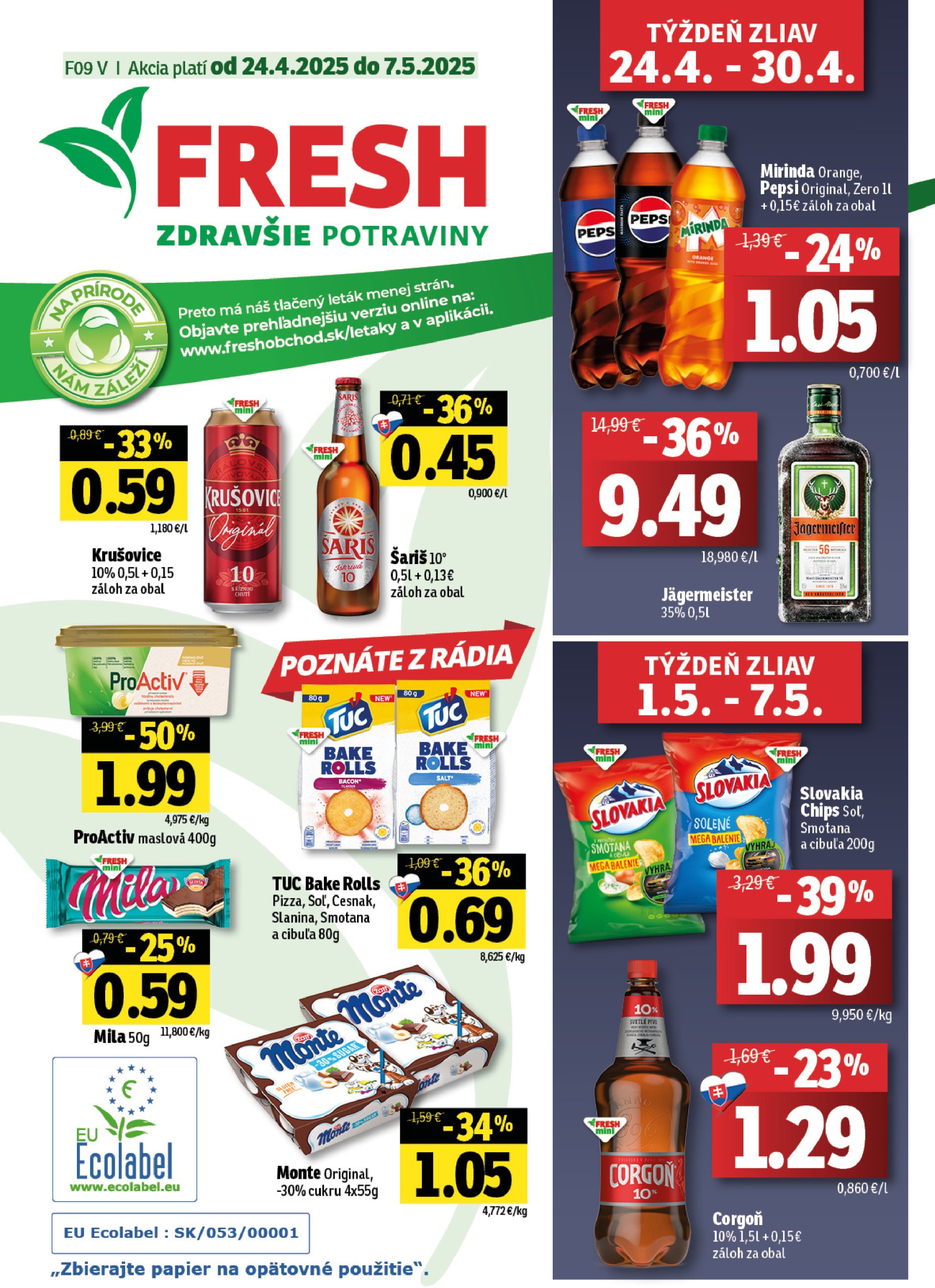 fresh - Fresh - Východné Slovensko leták platný od 24.04. - 07.05.