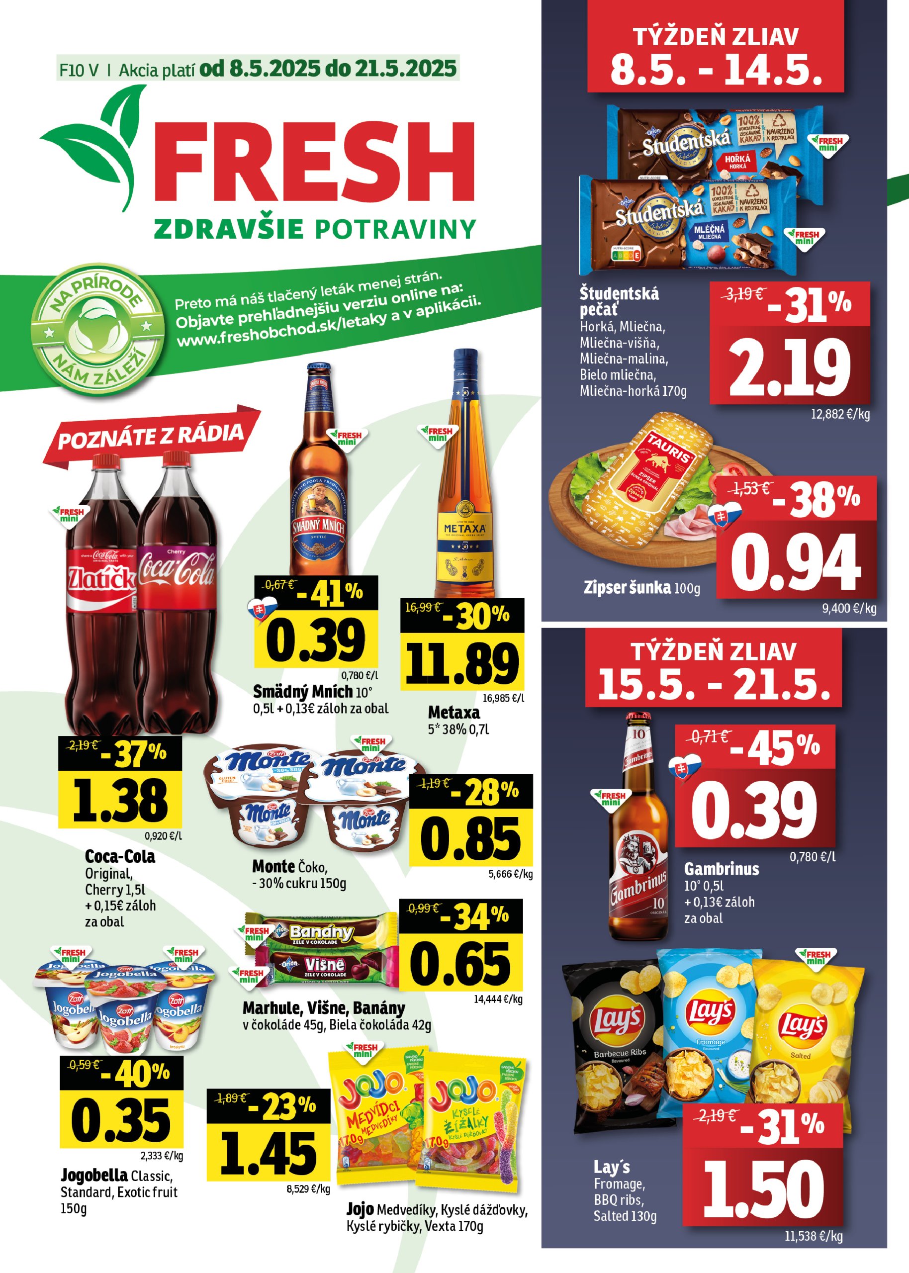 fresh - Fresh - Východné Slovensko leták platný od 08.05. - 21.05.
