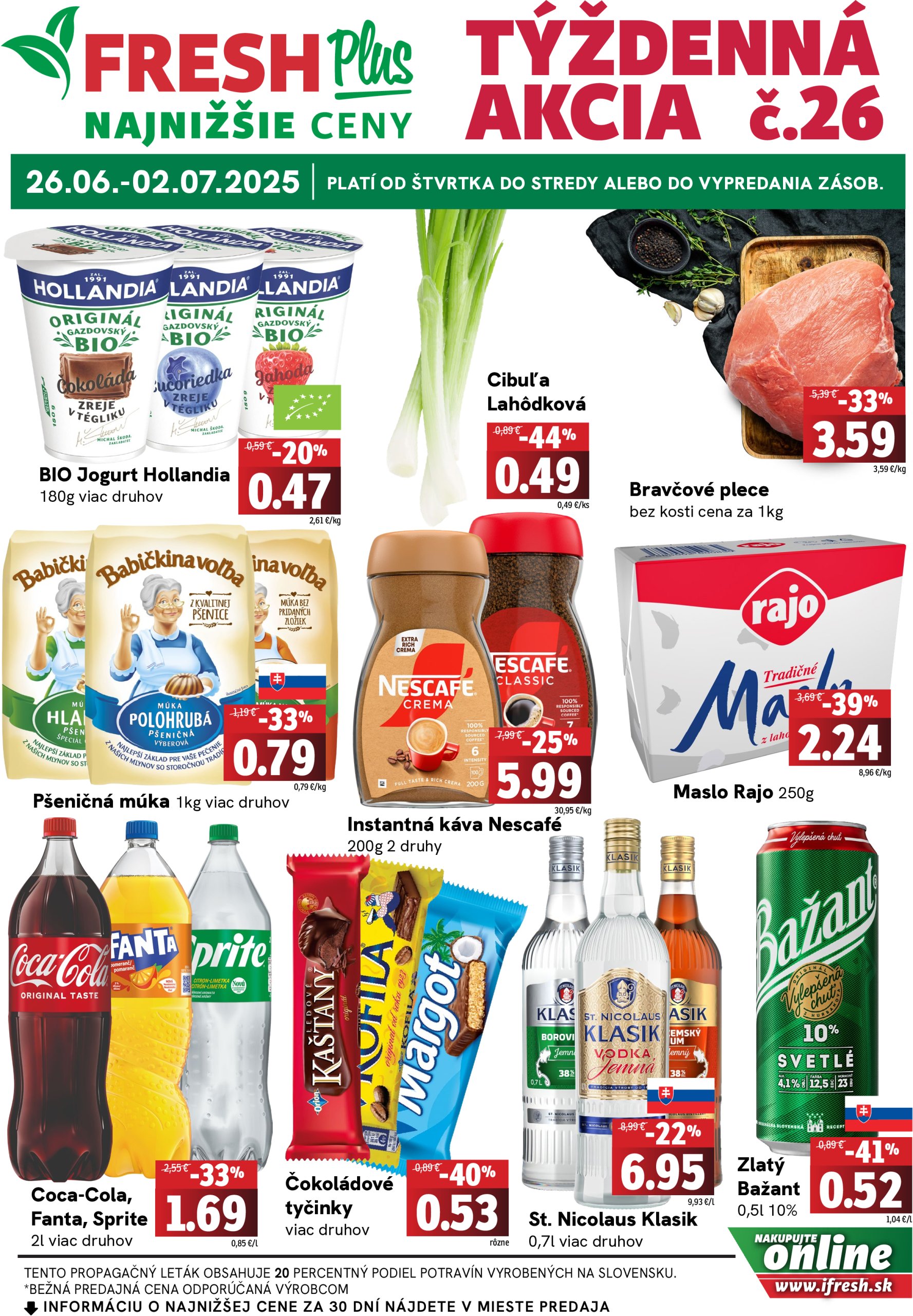 fresh - Leták Fresh - Týždenná akcia platný od 26.06. do 02.07. - page: 1
