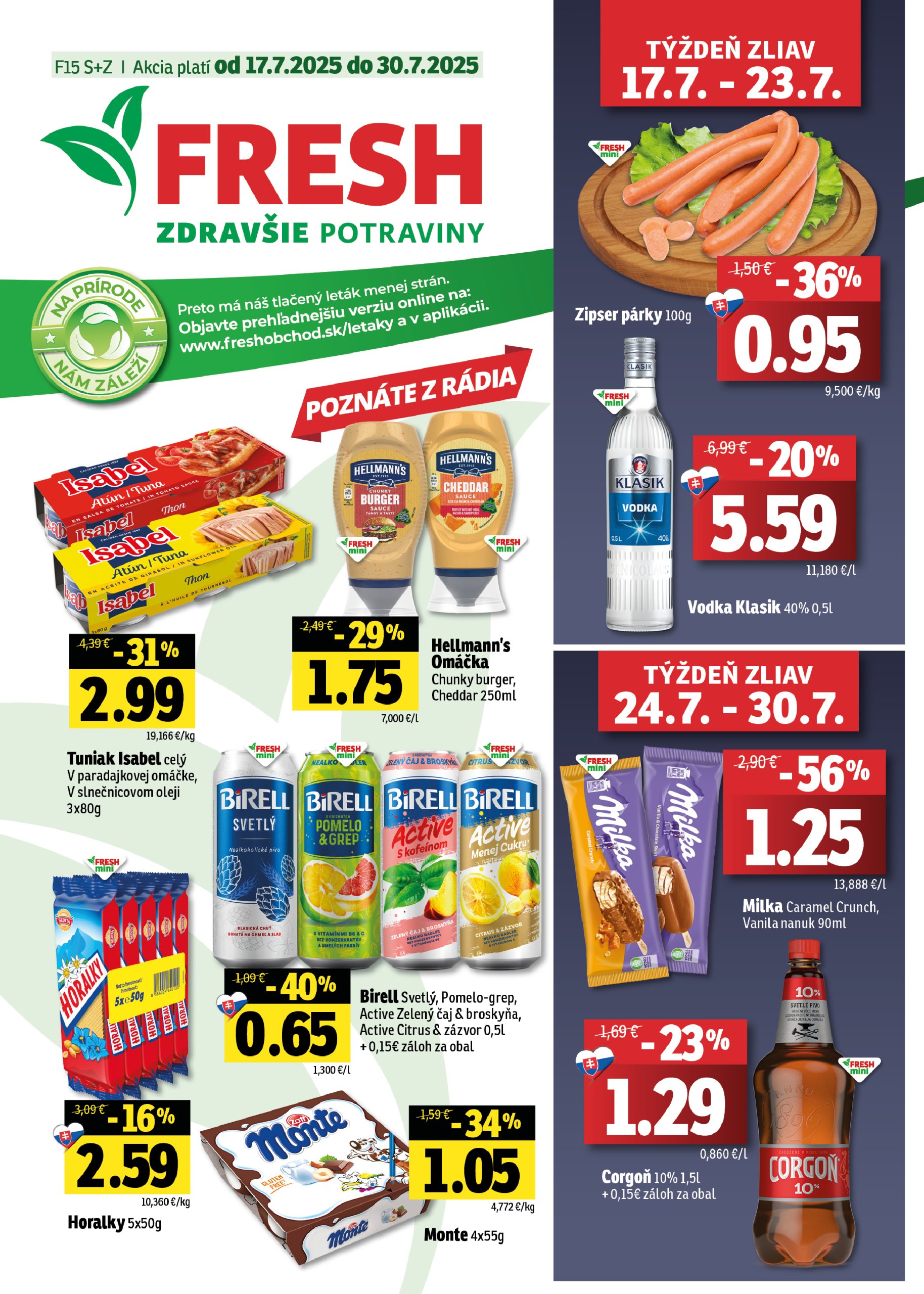 fresh - Leták Fresh - Stredné a západné Slovensko platný od 17.07. do 30.07.