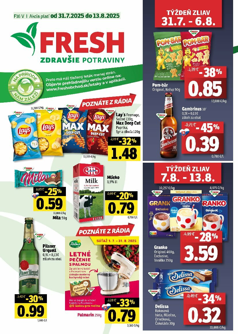 fresh - Leták Fresh - Východné Slovensko platný od 31.07. do 13.08.