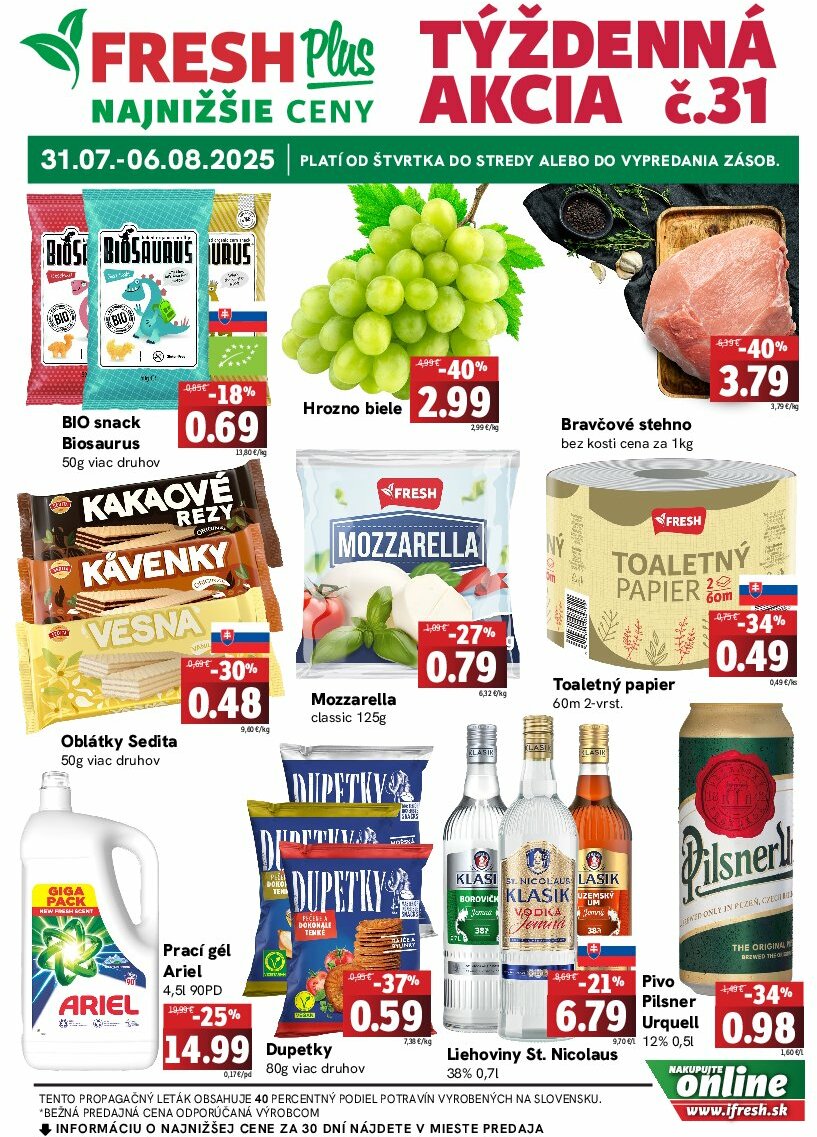 fresh - Leták Fresh Plus platný od 31.07. do 06.08. - page: 1