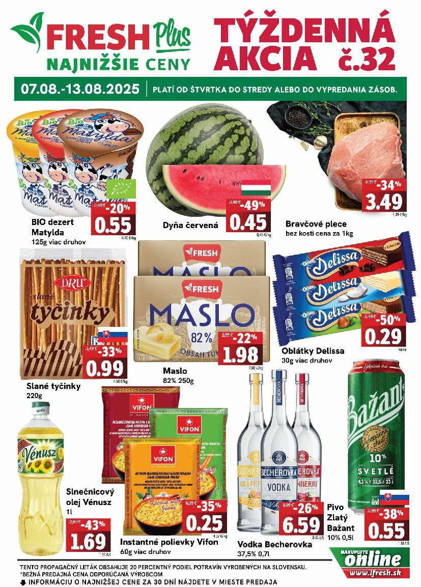 fresh - Leták Fresh Plus platný od 07.08. do 13.08.