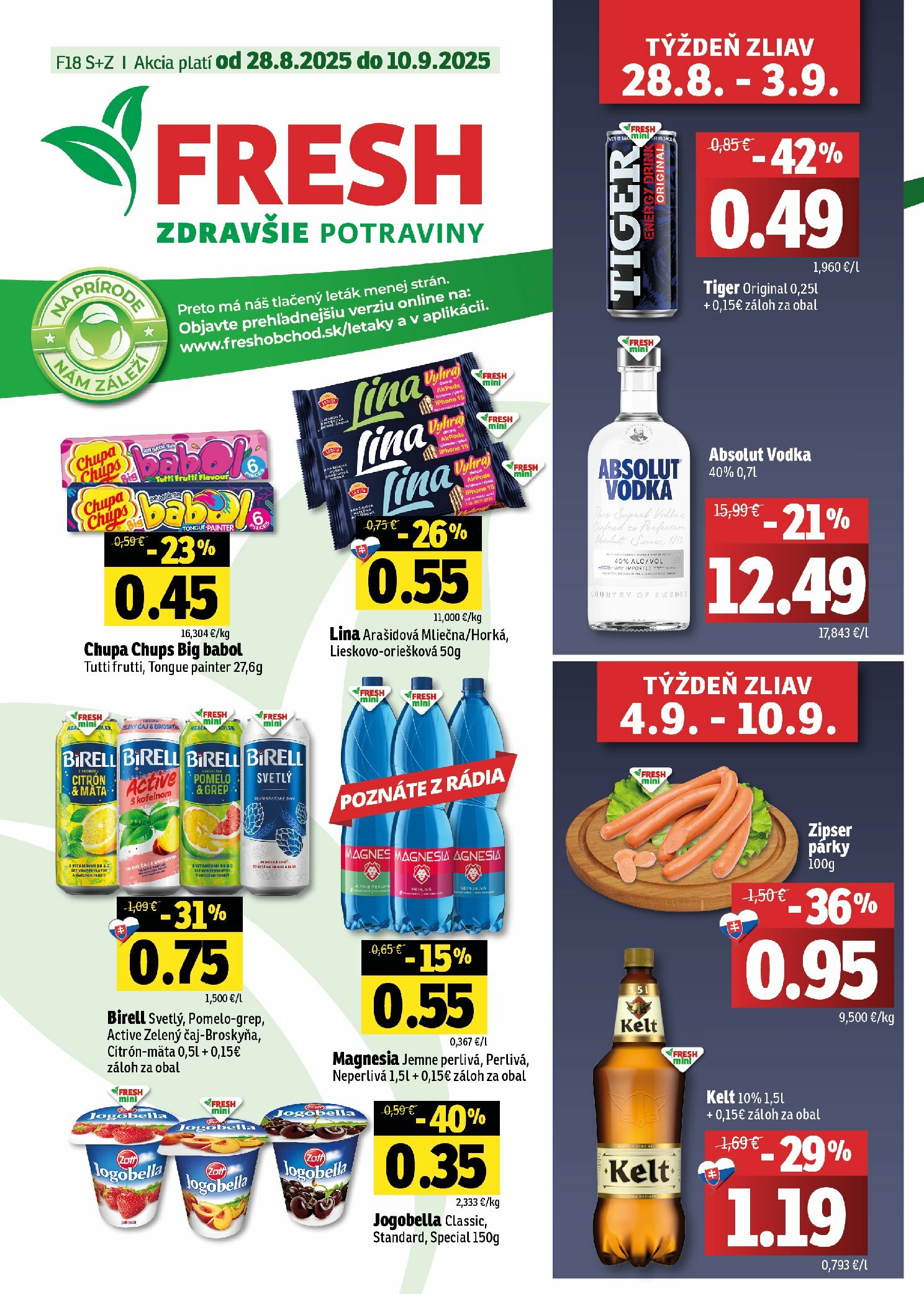 fresh - Leták Fresh - Stredné a západné Slovensko platný od 28.08. do 10.09.