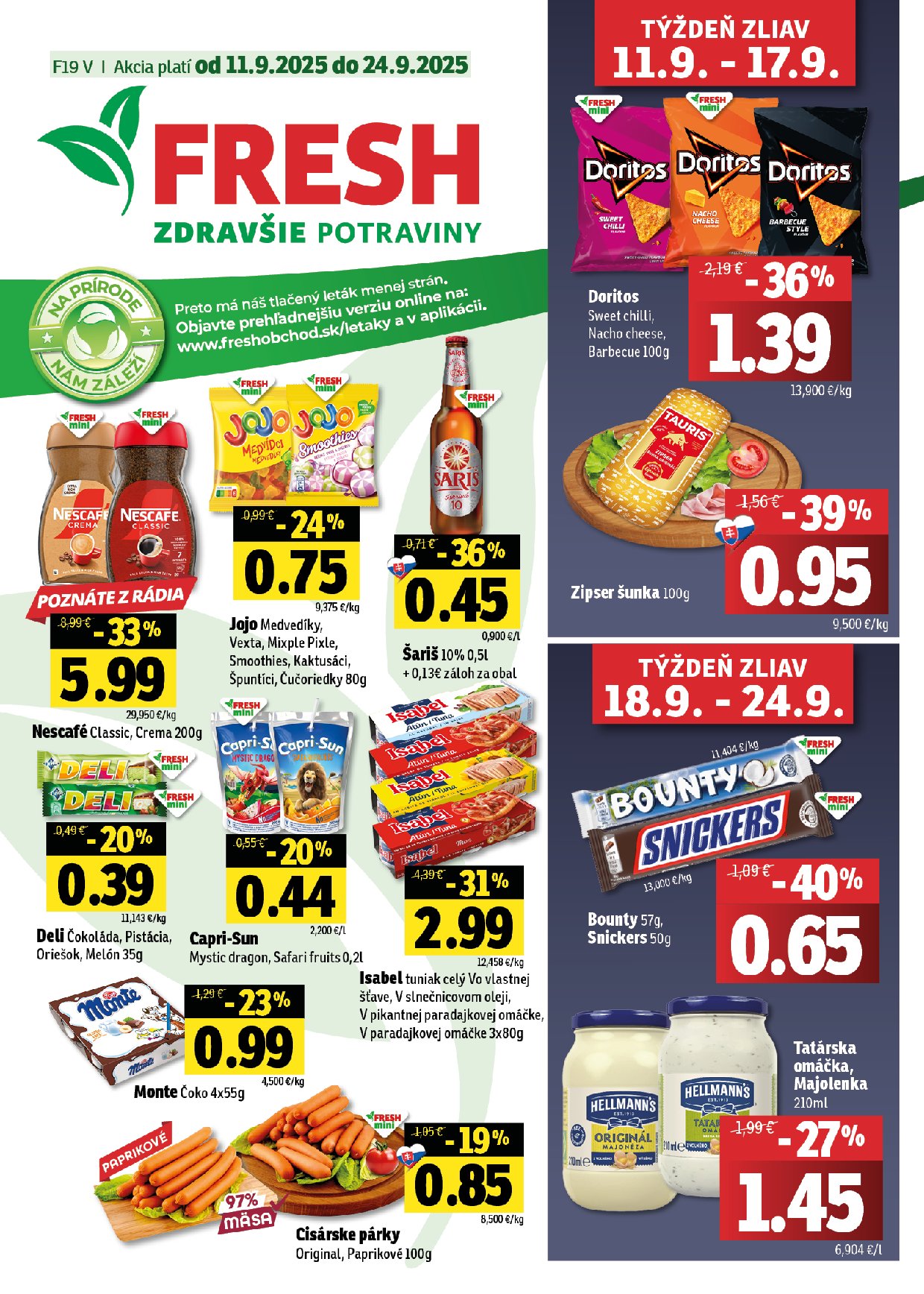 fresh - Leták Fresh - Východné Slovensko platný od 11.09. do 24.09.