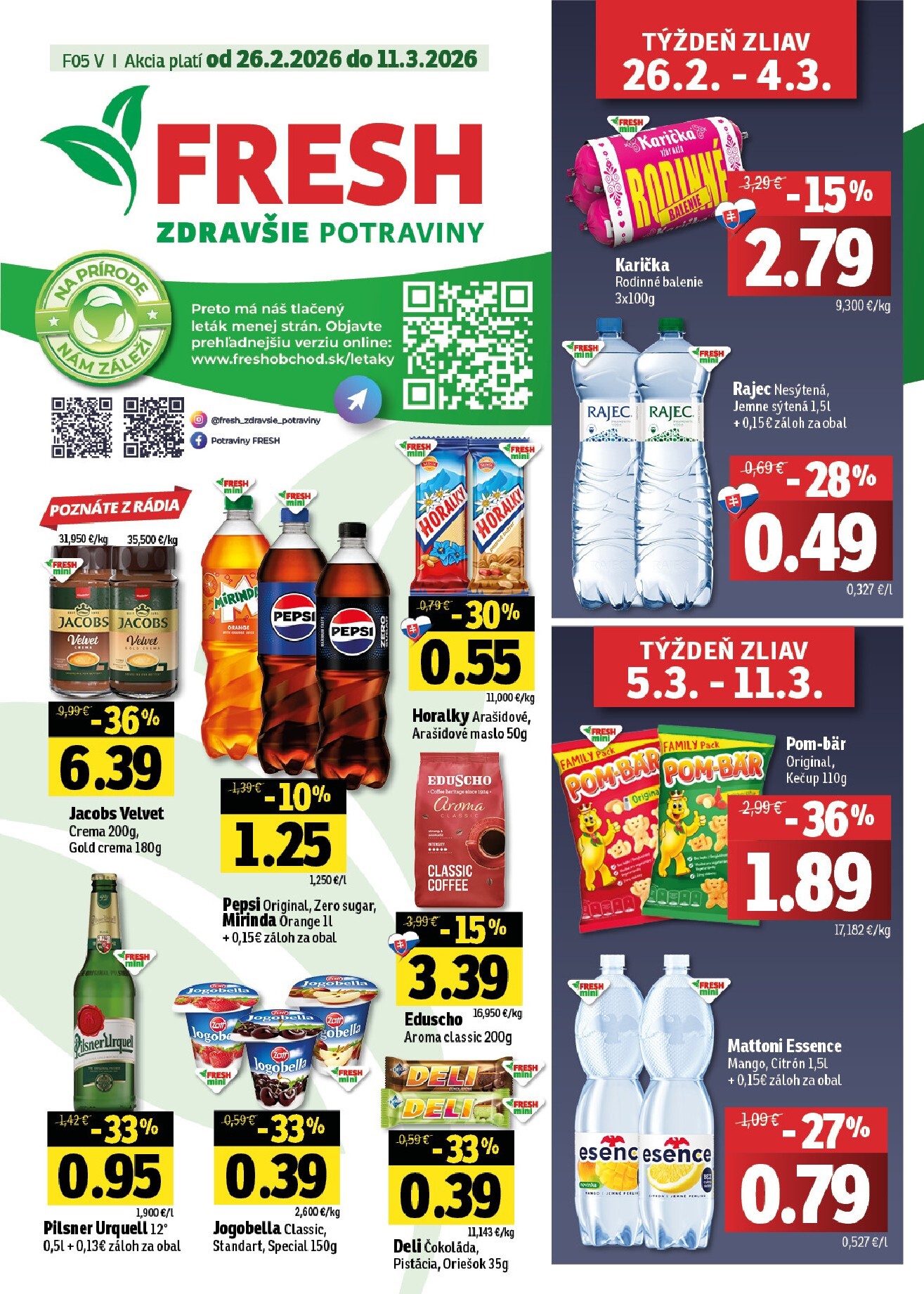 fresh - Leták Fresh - Východné Slovensko platný od 26.02.2026 do 11.03.2026