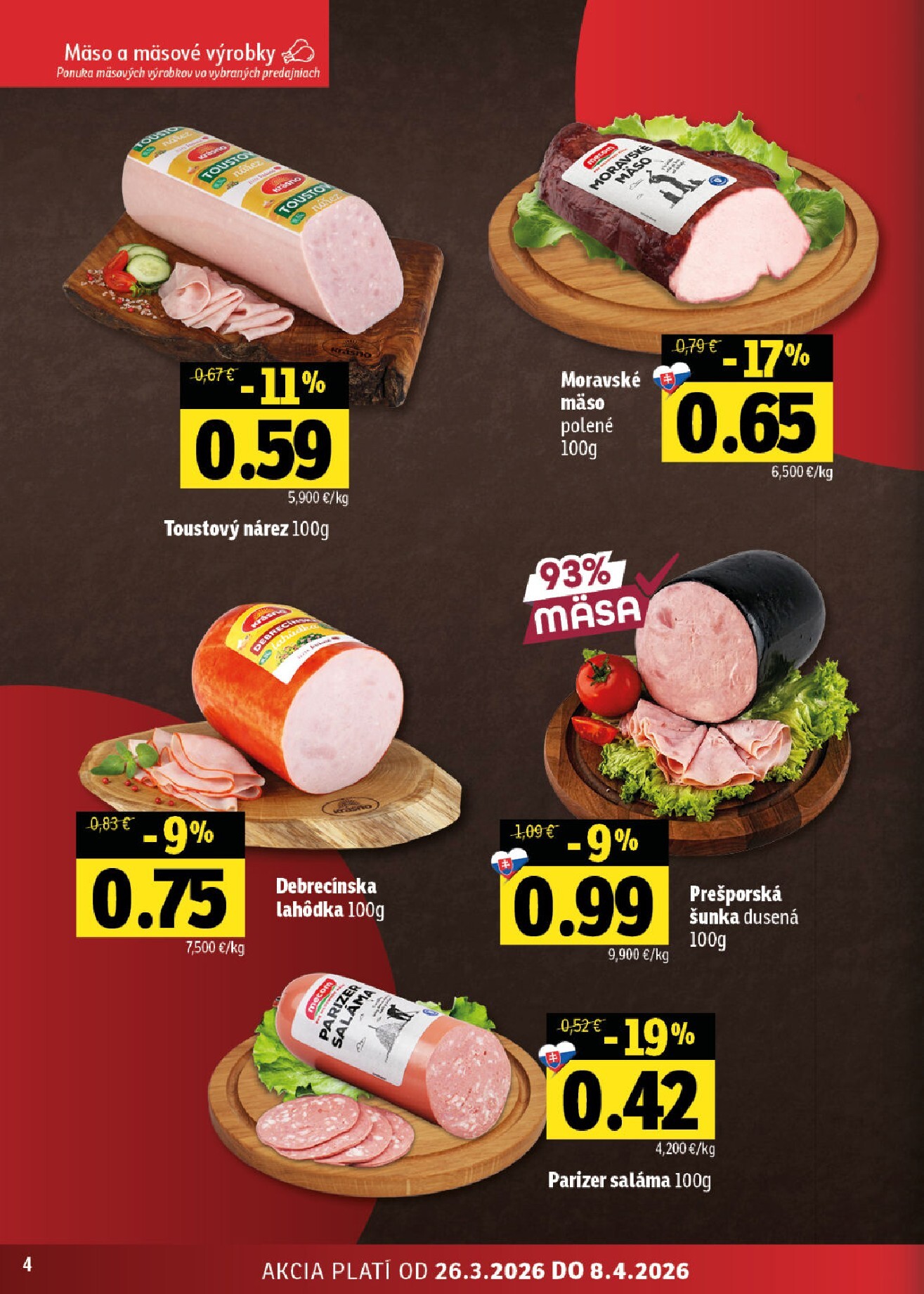 fresh - Leták Fresh - Stredné a západné Slovensko platný od 26.03.2026 do 08.04.2026 - page: 4