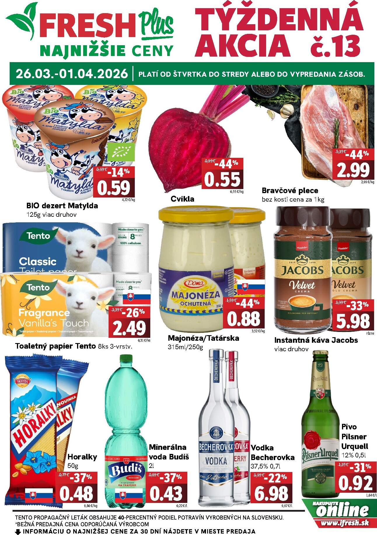 fresh - Leták Fresh Plus platný od 26.03.2026 do 01.04.2026
