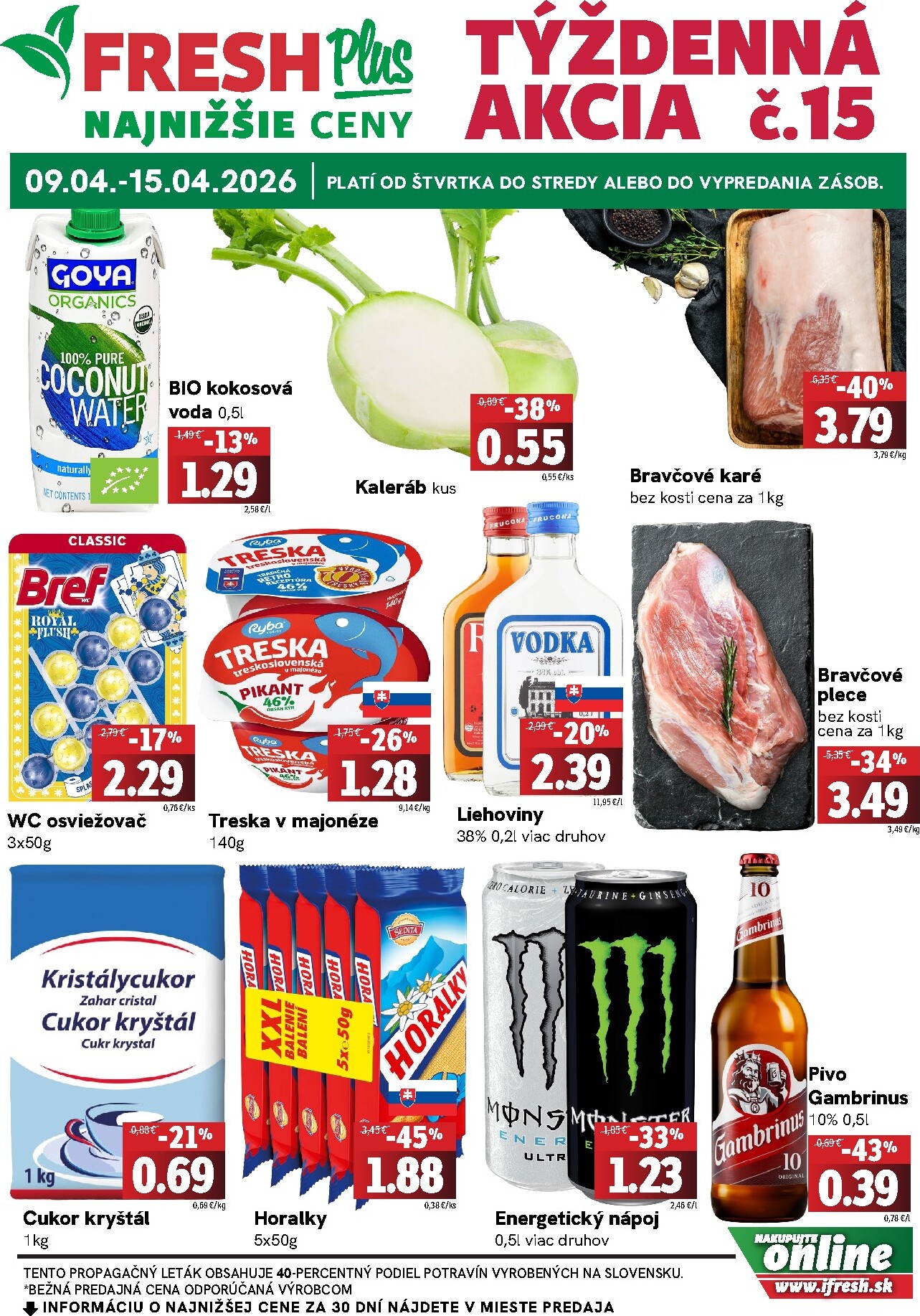 fresh - Nový leták Fresh Plus platný od štvrtka, 09.04.2026 do stredy, 15.04.2026