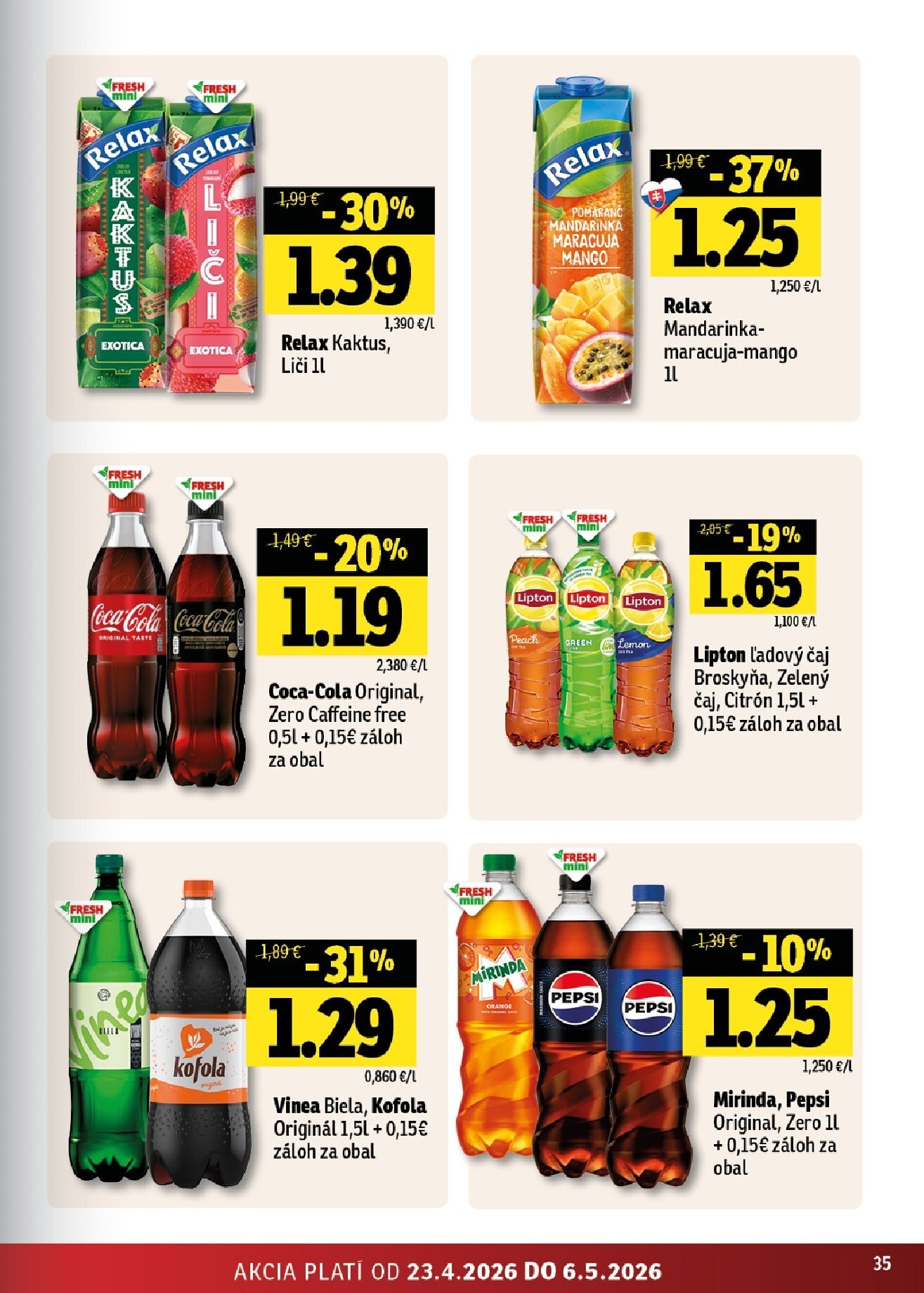 fresh - Nový leták Fresh - Stredné a západné Slovensko od štvrtka, 23.04.2026 do stredy, 06.05.2026 - page: 35