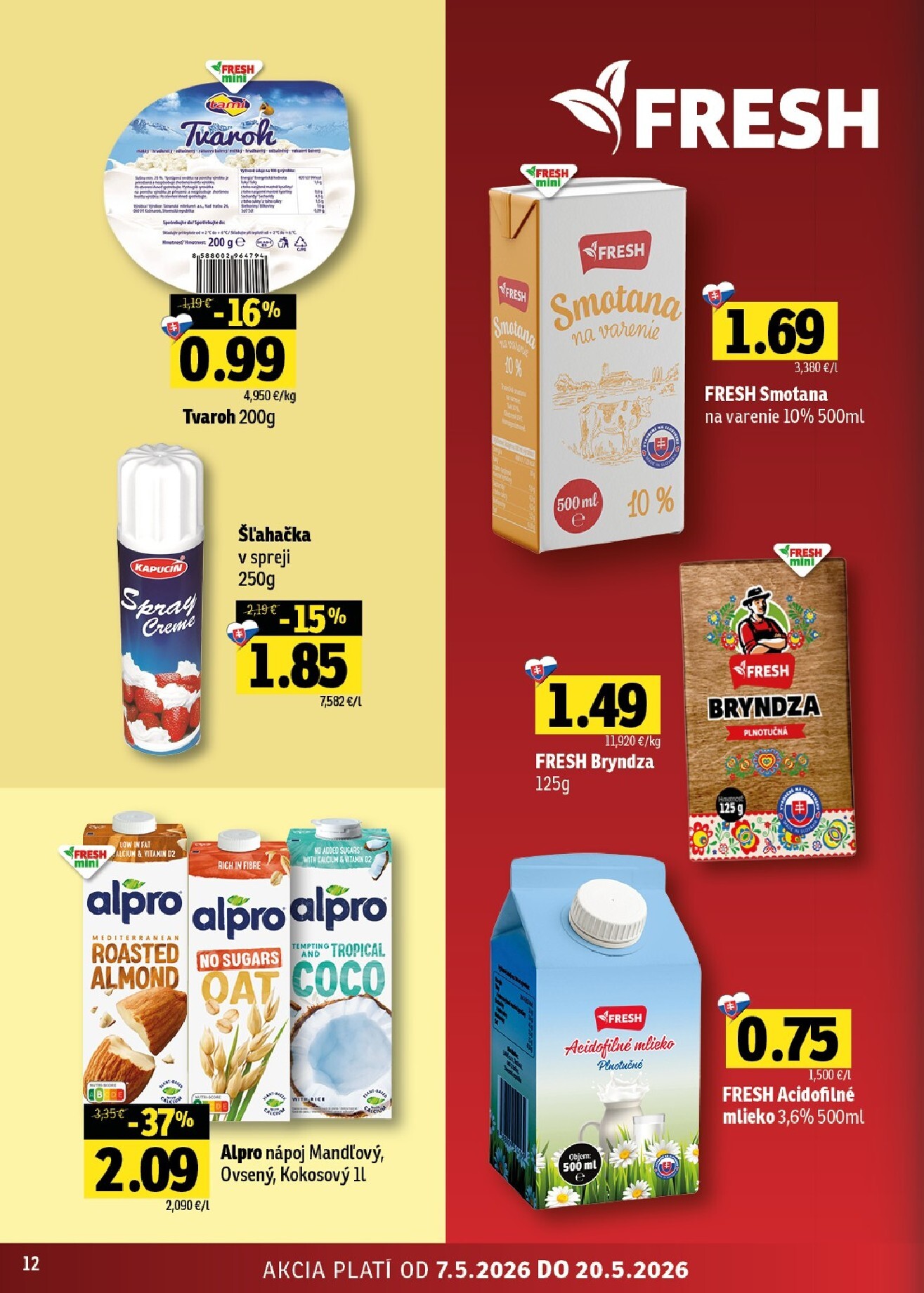 fresh - Nový leták Fresh - Stredné a západné Slovensko od štvrtka, 07.05.2026 do stredy, 20.05.2026 - page: 12