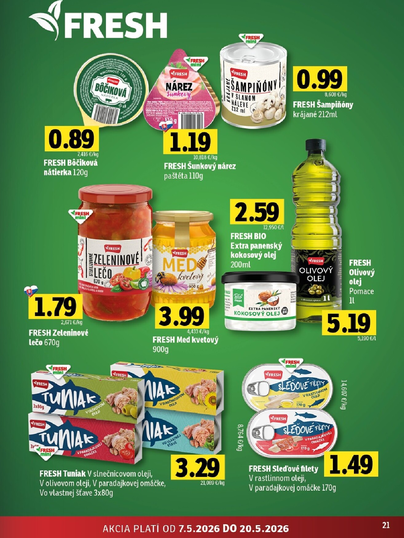 fresh - Nový leták Fresh - Stredné a západné Slovensko od štvrtka, 07.05.2026 do stredy, 20.05.2026 - page: 21