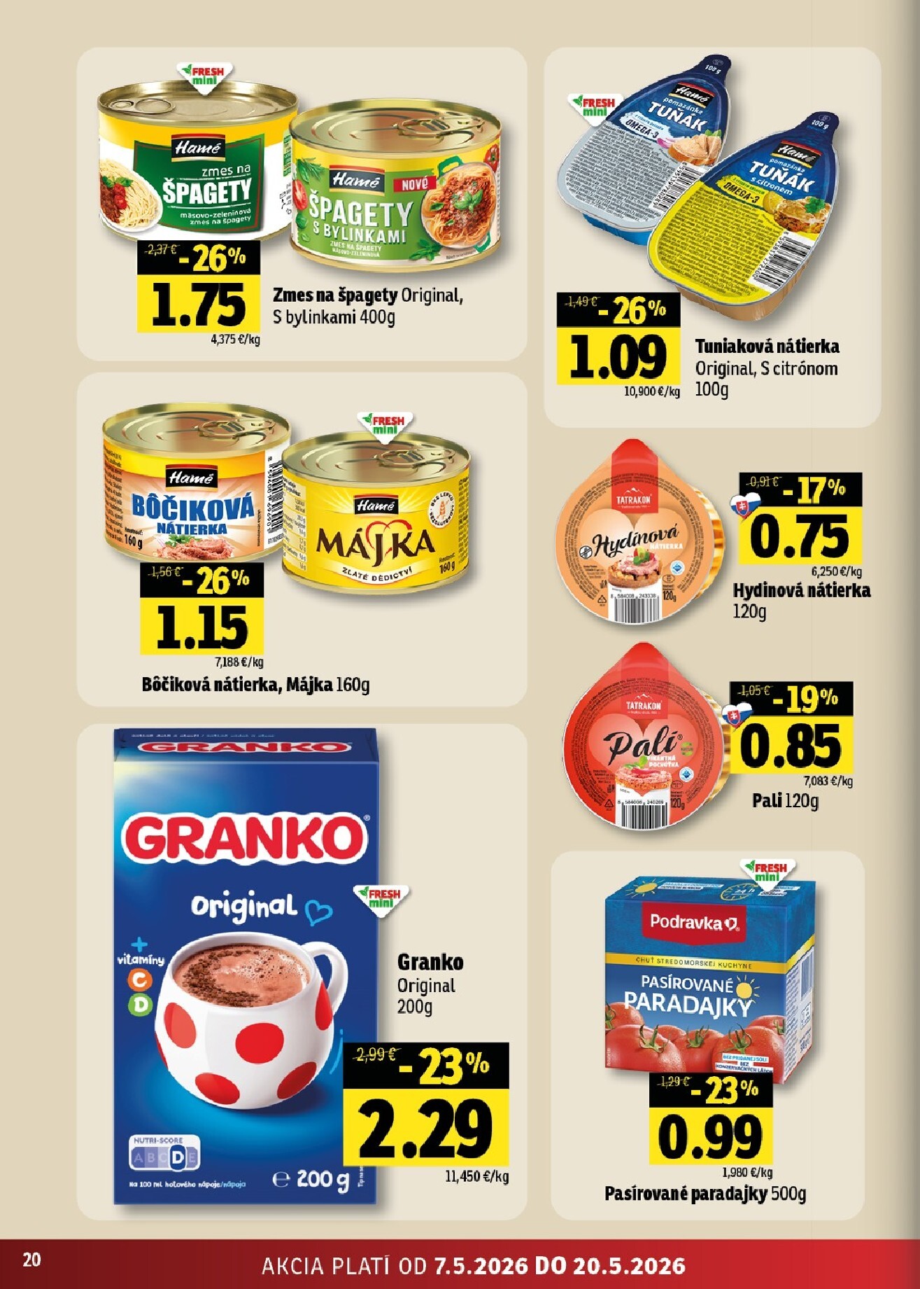 fresh - Nový leták Fresh - Stredné a západné Slovensko od štvrtka, 07.05.2026 do stredy, 20.05.2026 - page: 20