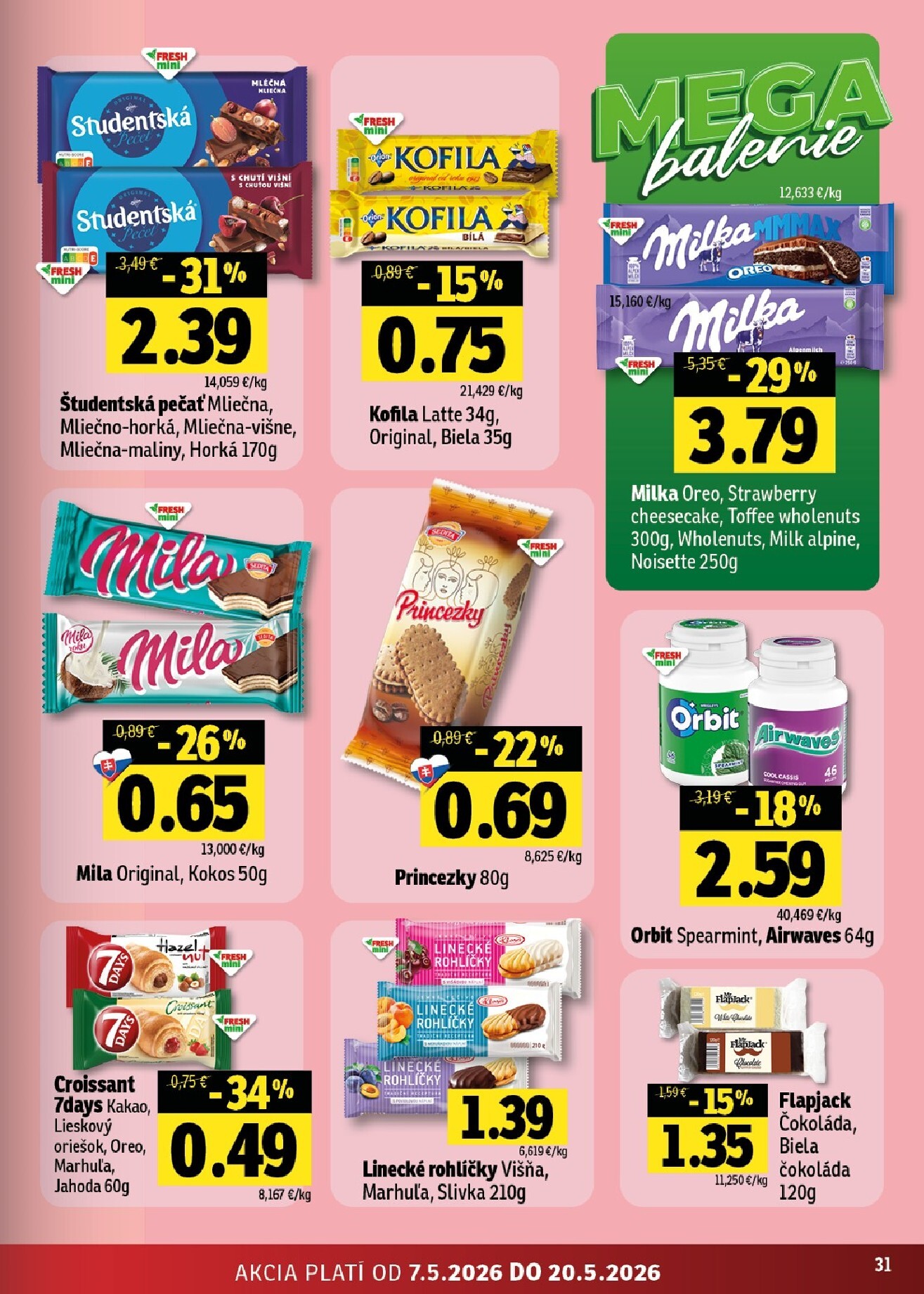 fresh - Nový leták Fresh - Stredné a západné Slovensko od štvrtka, 07.05.2026 do stredy, 20.05.2026 - page: 31
