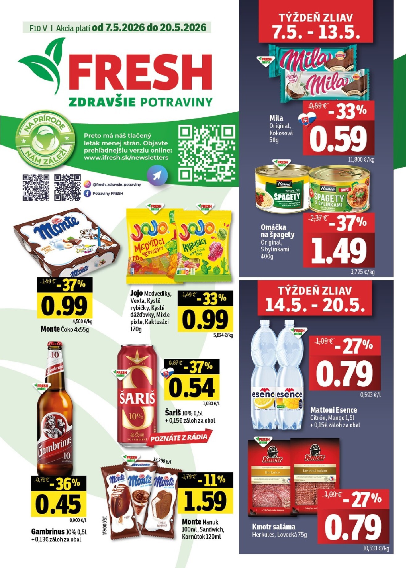 fresh - Nový leták Fresh - Východné Slovensko od štvrtka, 07.05.2026 do stredy, 20.05.2026