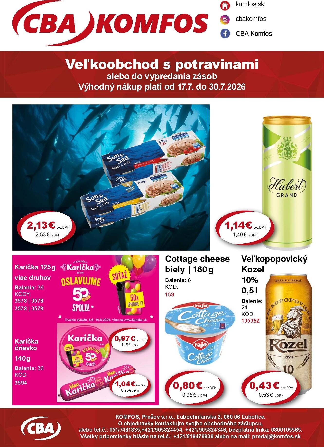 cba - Aktuálny CBA - Veľkoobchod leták od piatku, 17.07.2026 do štvrtka, 30.07.2026