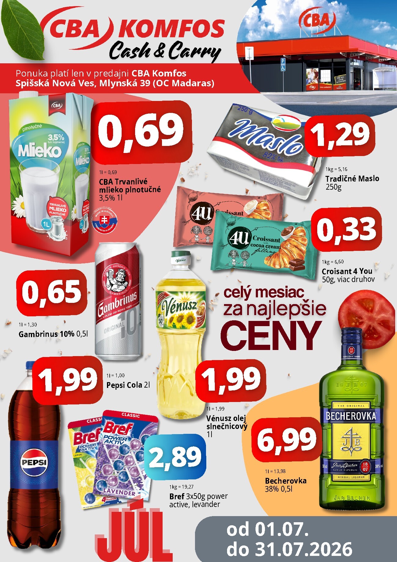 cba - Aktuálny CBA - Cash & Carry leták od stredy, 01.07.2026 do piatku, 31.07.2026