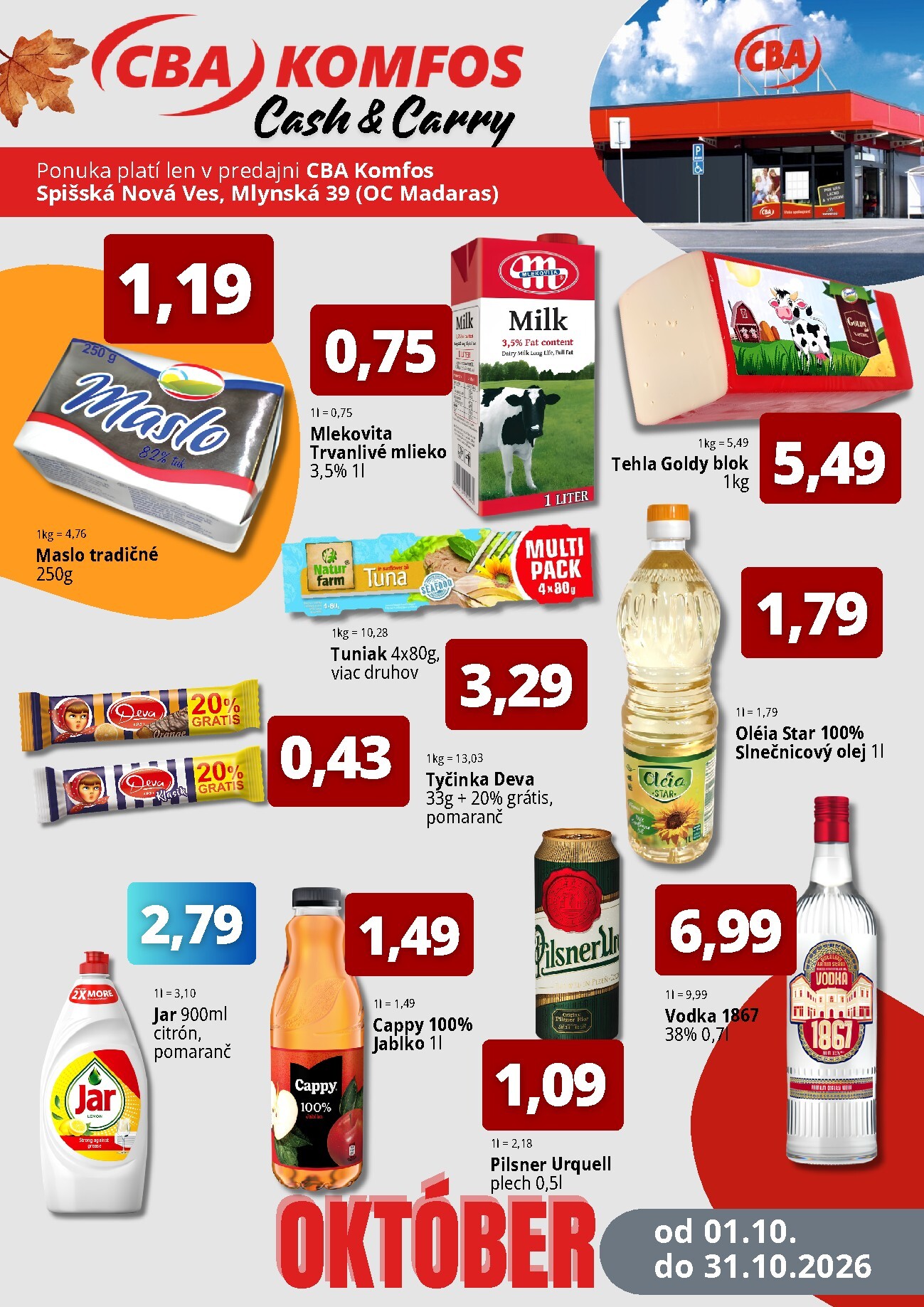 cba - Nový CBA - Spišská Nová Ves leták od štvrtka, 01.10.2026 do soboty, 31.10.2026