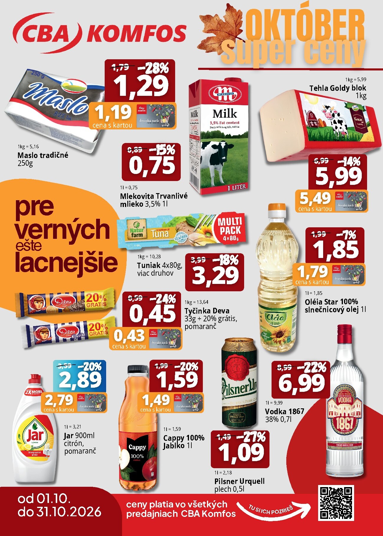 cba - Nový CBA - Super ceny leták od štvrtka, 01.10.2026 do soboty, 31.10.2026 - page: 1