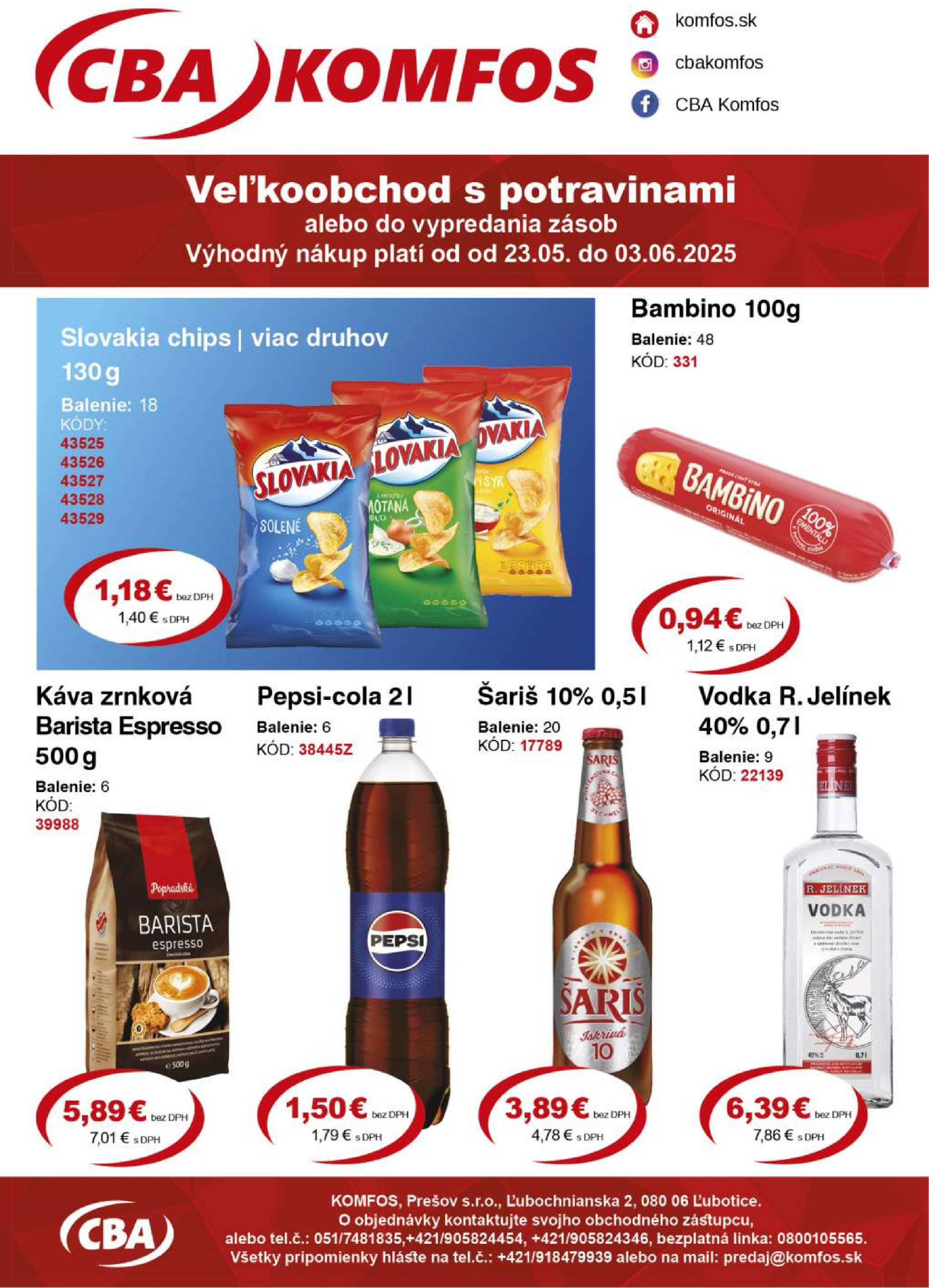 cba - CBA Komfos - Veľkoobchod leták platný od 23.05. - 03.06.