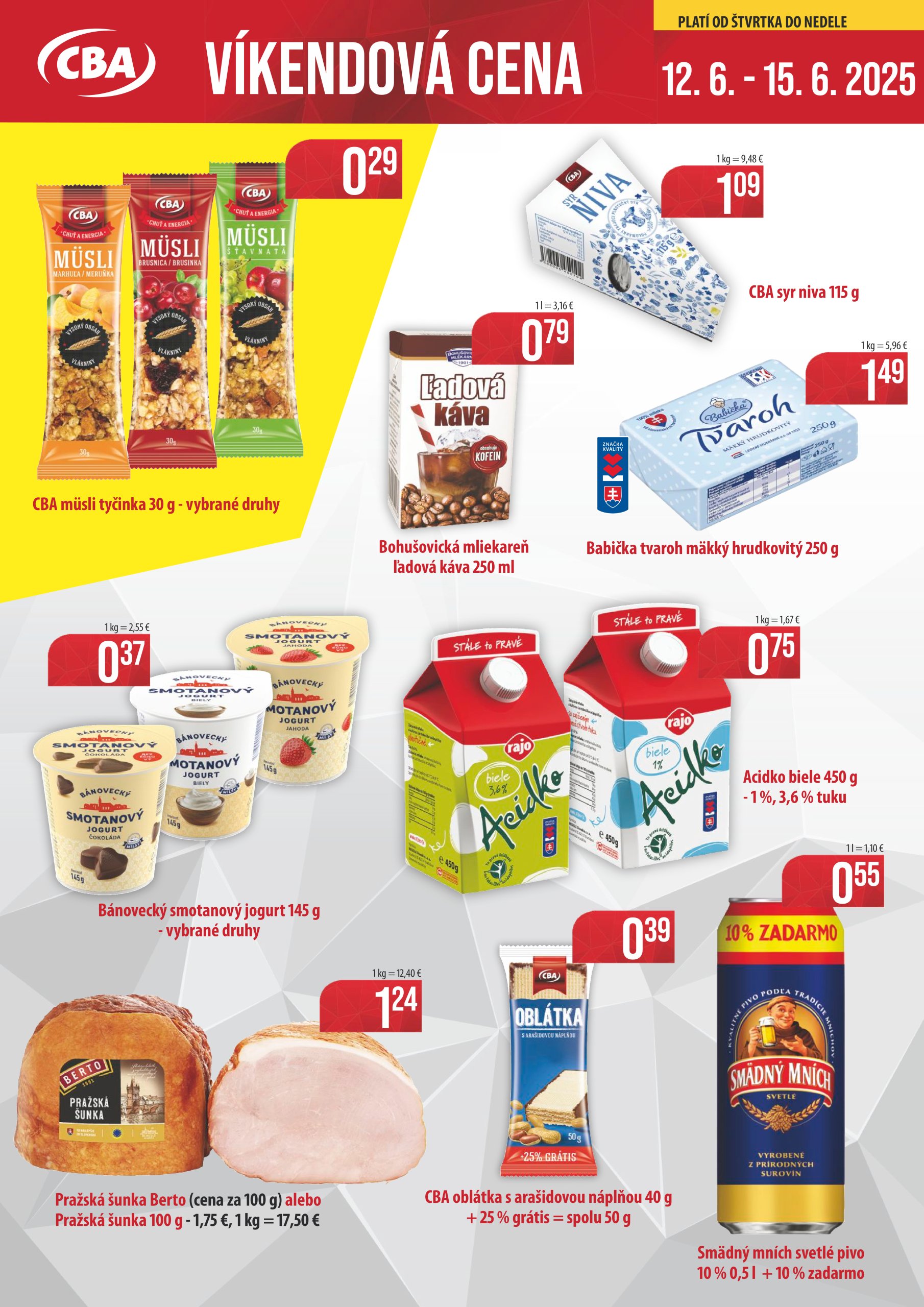 cba - Leták CBA - Víkendová cena platný od 12.06. do 15.06. - page: 1