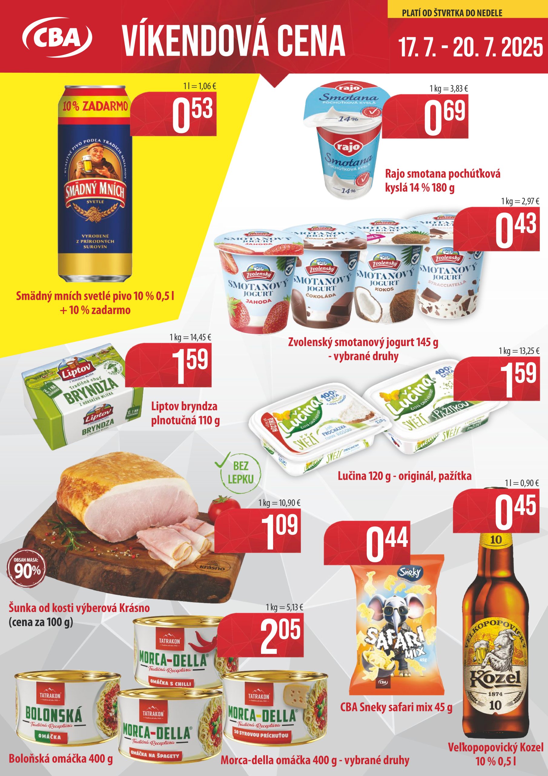 cba - Leták CBA - Víkendová cena platný od 17.07. do 20.07. - page: 1
