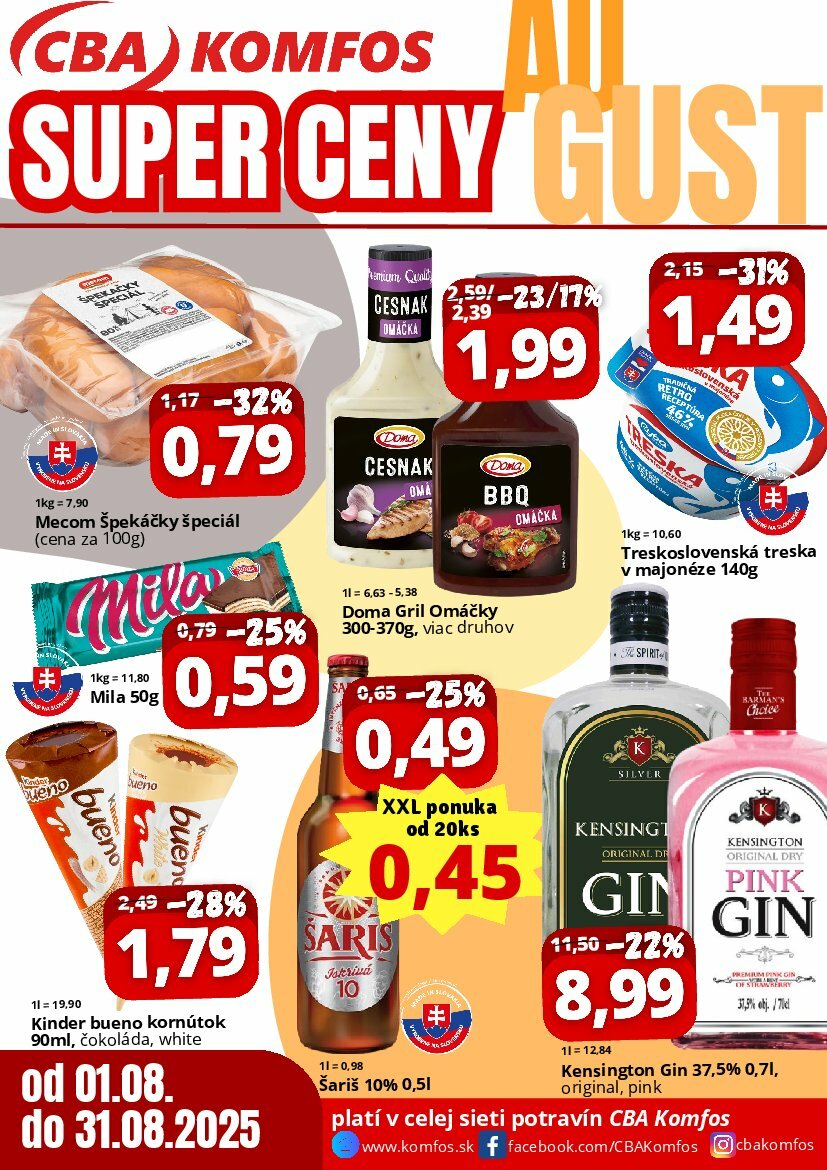 cba - Leták CBA - Super ceny august platný od 01.08. do 31.08.