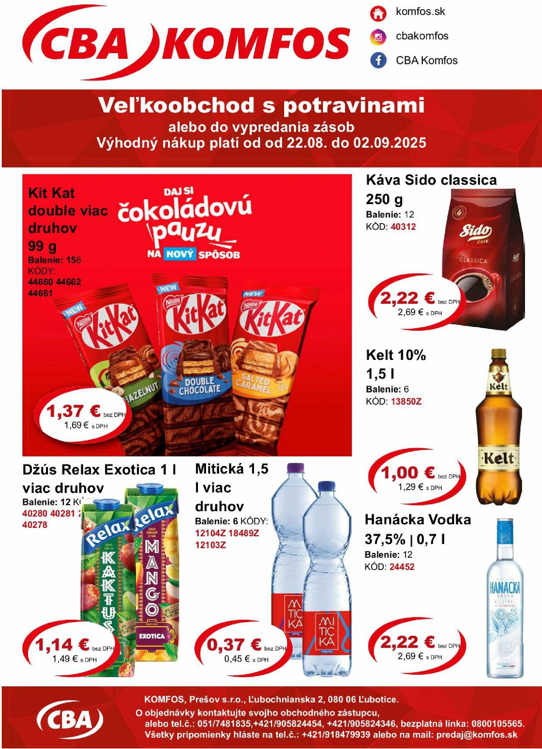 cba - Leták CBA - Veľkoobchod platný od 22.08. do 02.09. - page: 1