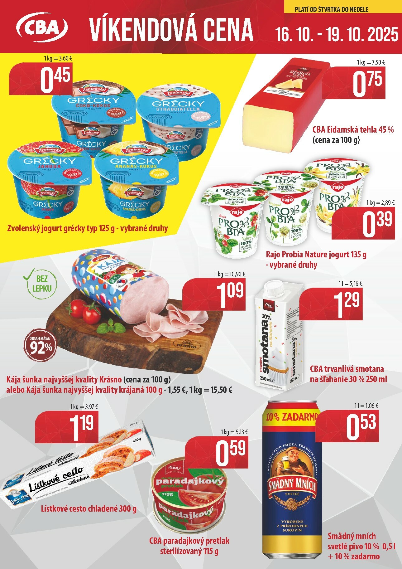 cba - Leták CBA - Víkendová cena platný od 16.10. do 19.10.