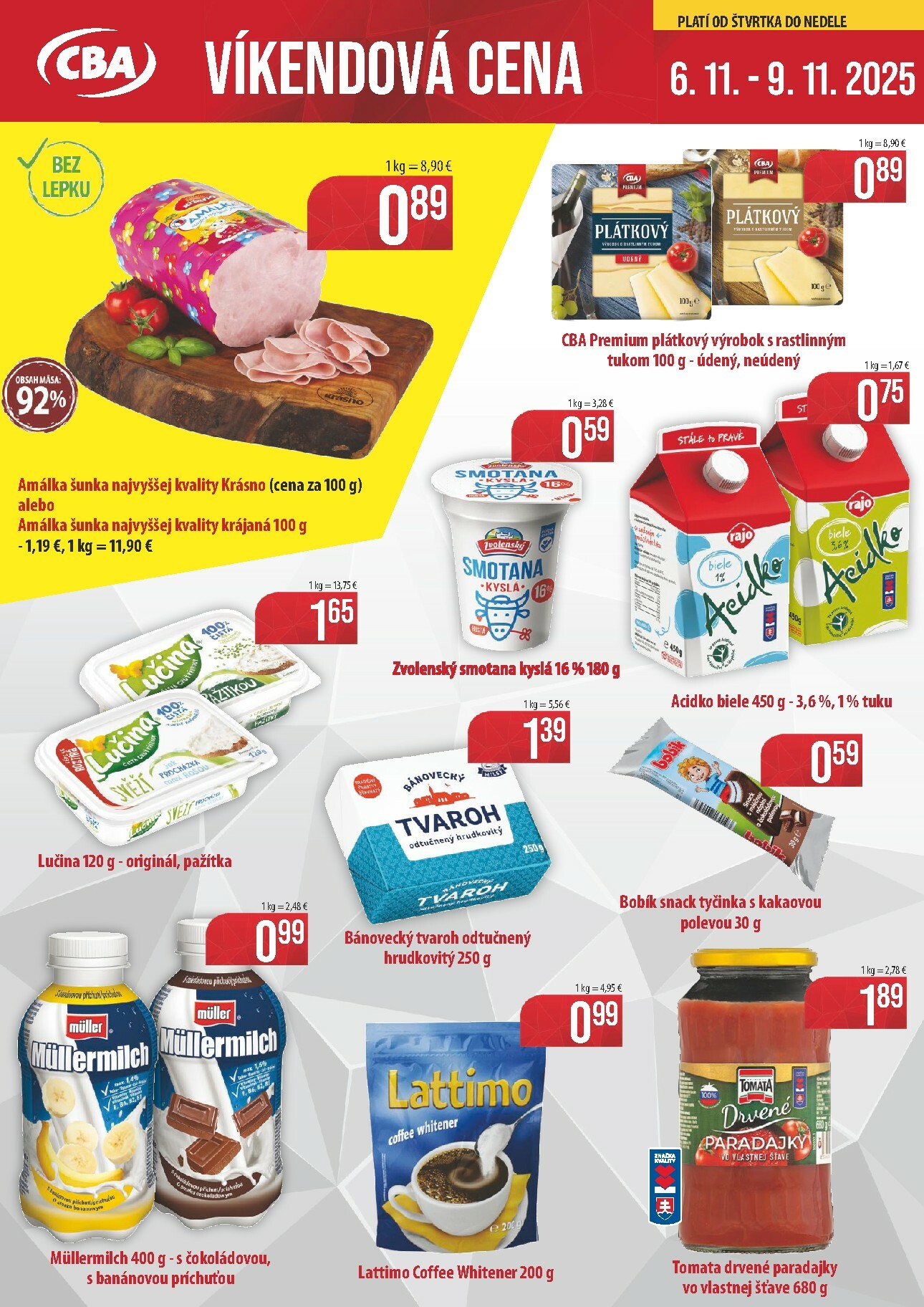 cba - Leták CBA - Víkendová cena platný od 06.11. do 09.11. - page: 1
