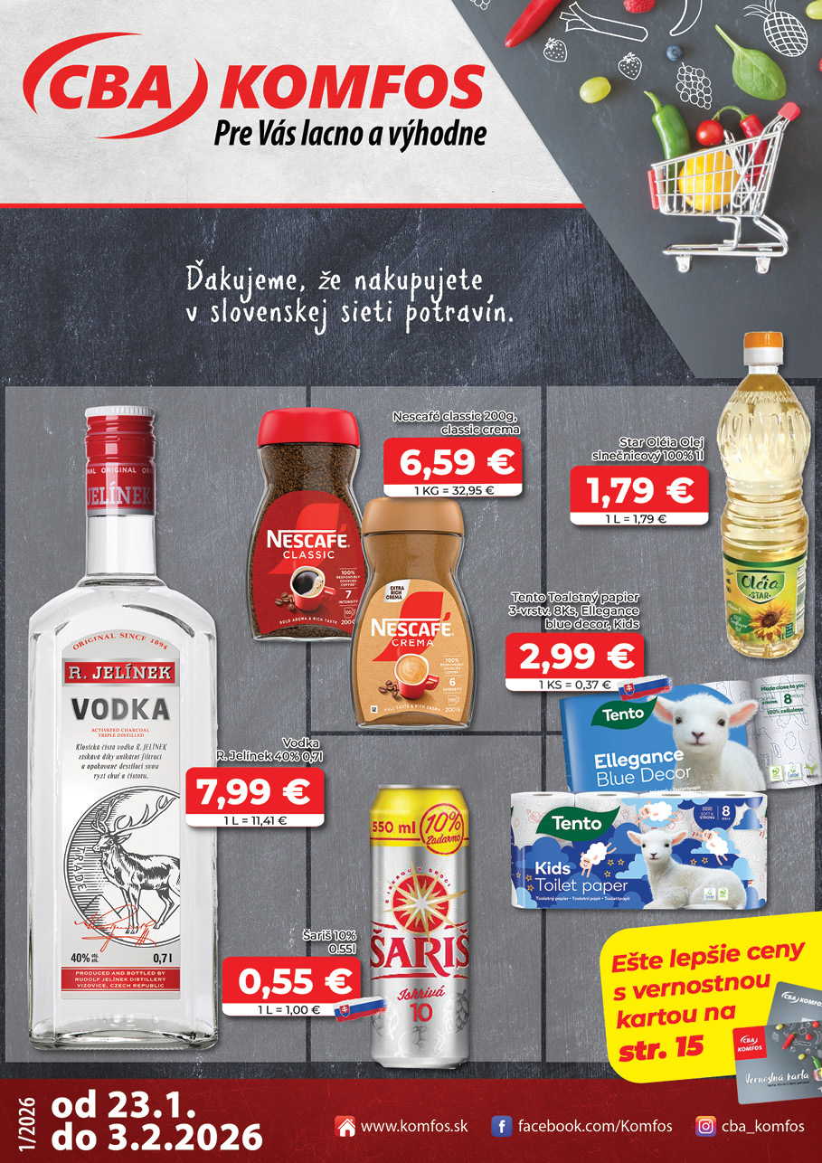 cba - Leták CBA - Komfos platný od 23.01. do 03.02. - page: 1