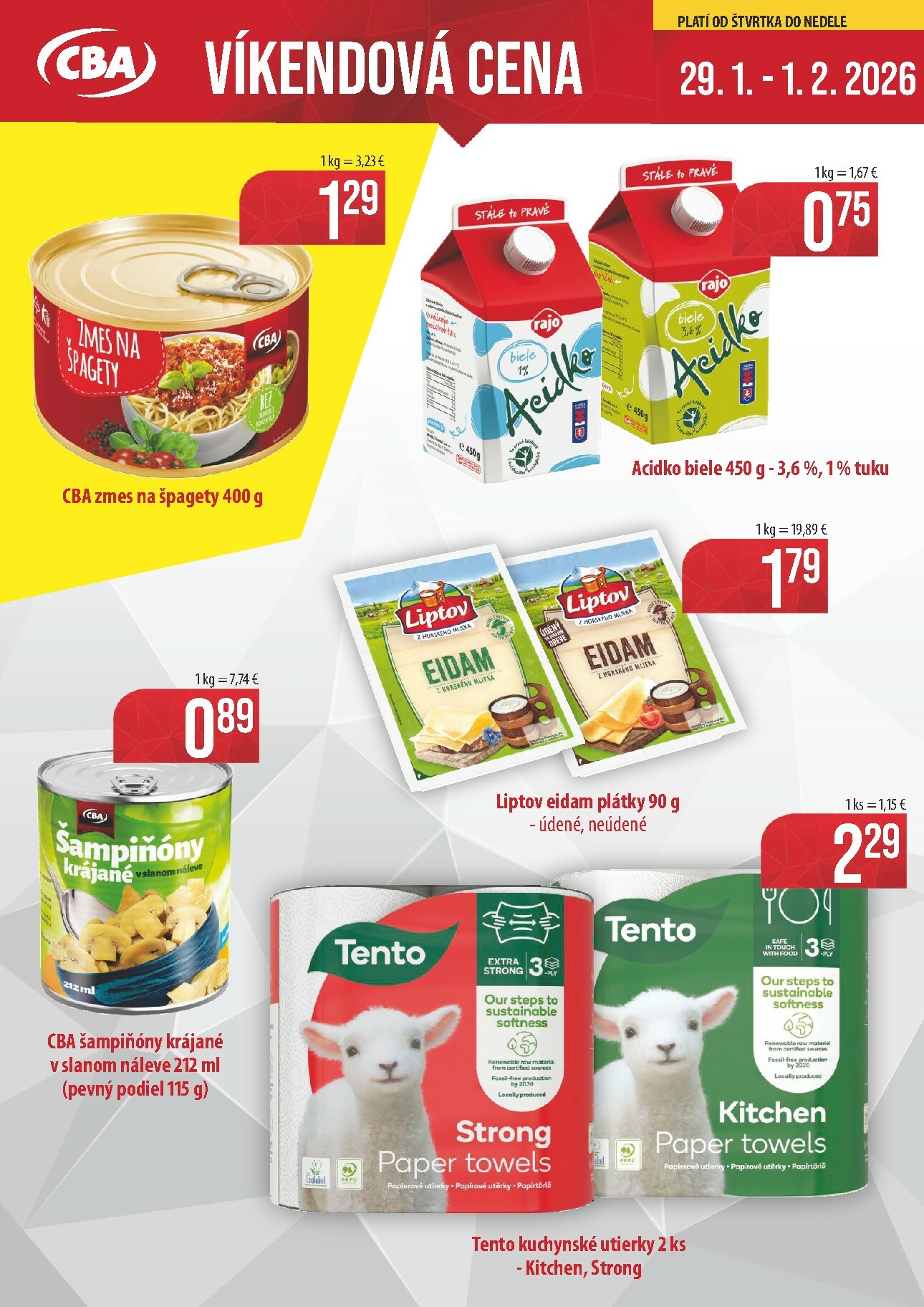 cba - Leták CBA - Víkendová cena platný od 29.01. do 01.02. - page: 1