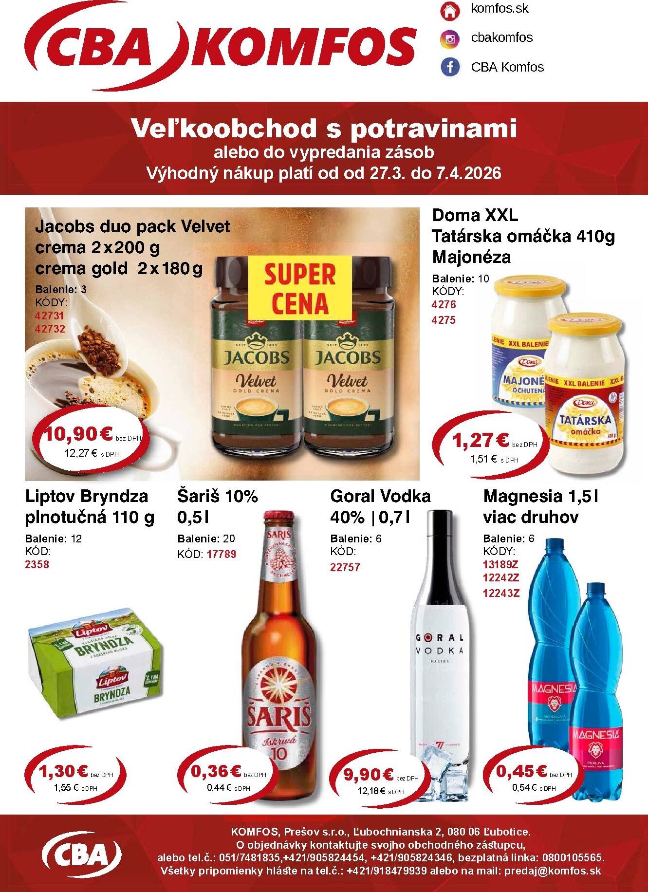 cba - Leták CBA - Veľkoobchod platný od 27.03.2026 do 07.04.2026