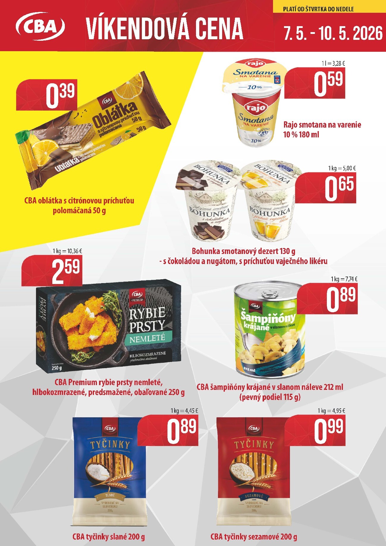 cba - Nový leták CBA - Víkendová cena od štvrtka, 07.05.2026 do nedele, 10.05.2026