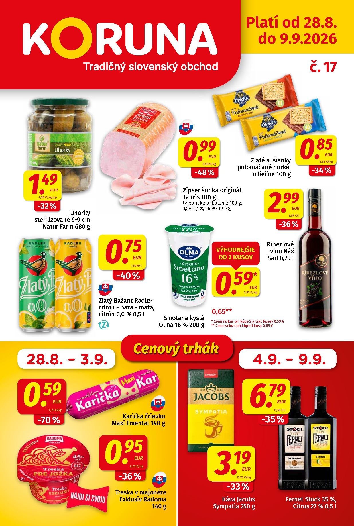 koruna - Nový Koruna leták od piatku, 28.08.2026 do stredy, 09.09.2026 - page: 1