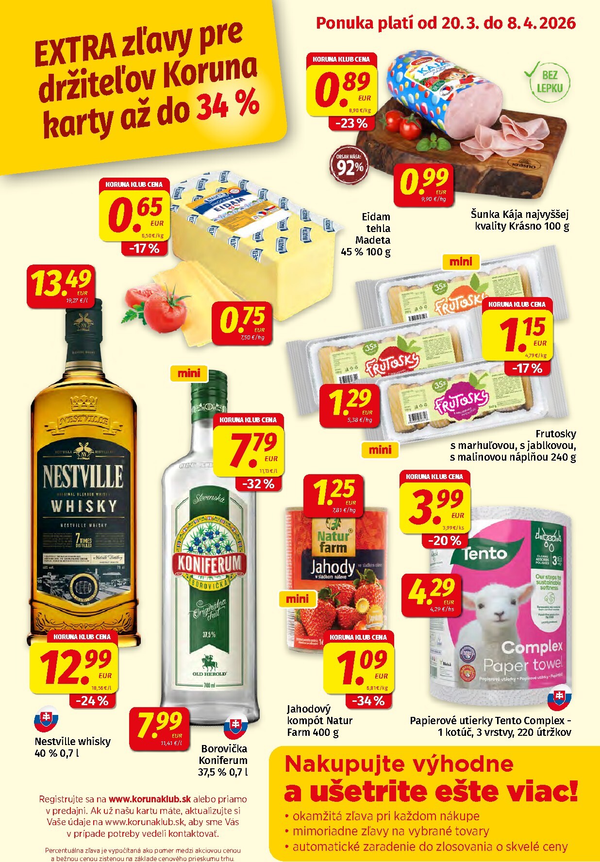 koruna - Leták Koruna - Klub platný od 20.03.2026 do 08.04.2026