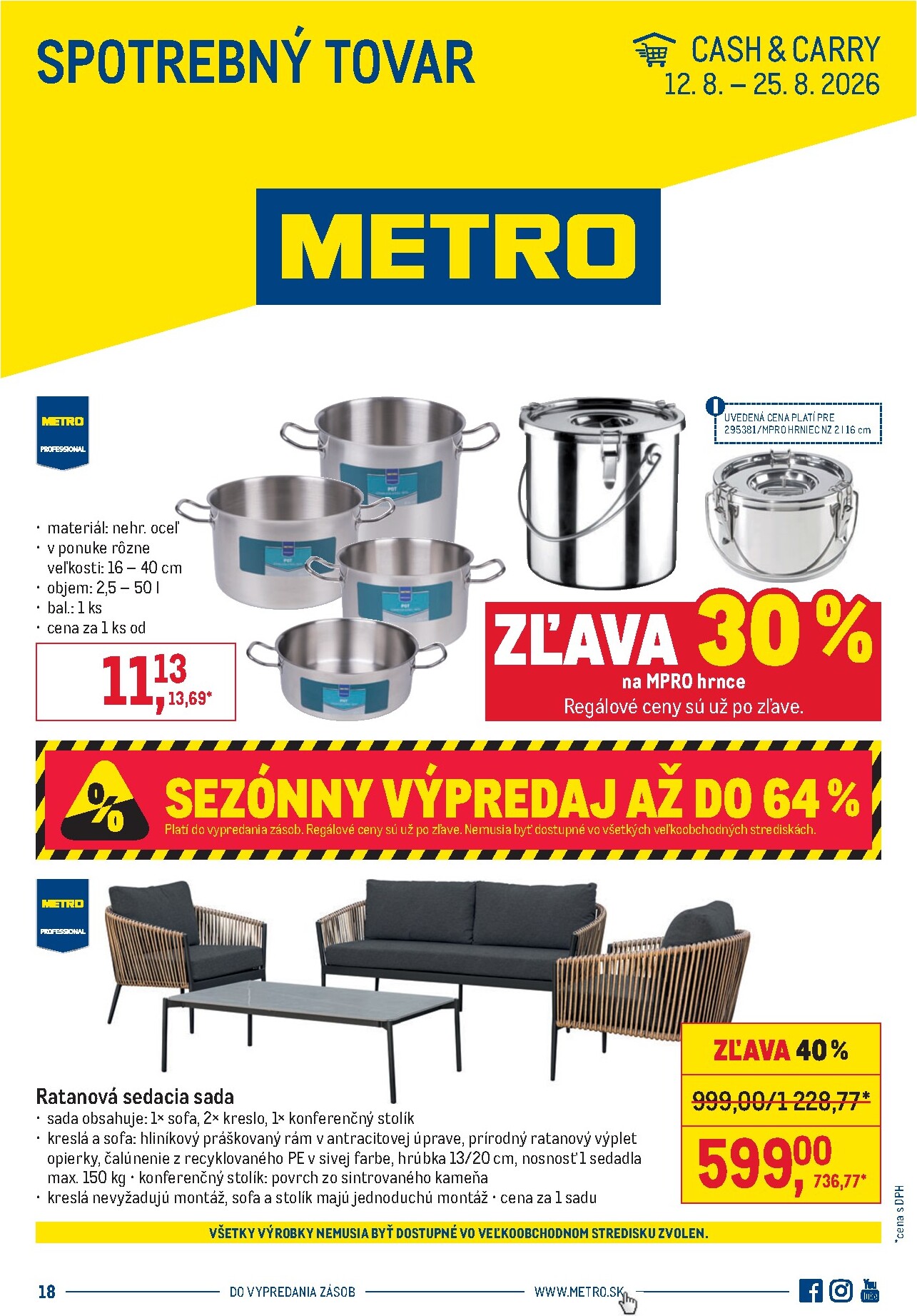 metro - Aktuálny Metro - Spotrebný tovar leták od stredy, 12.08.2026 do utorka, 25.08.2026