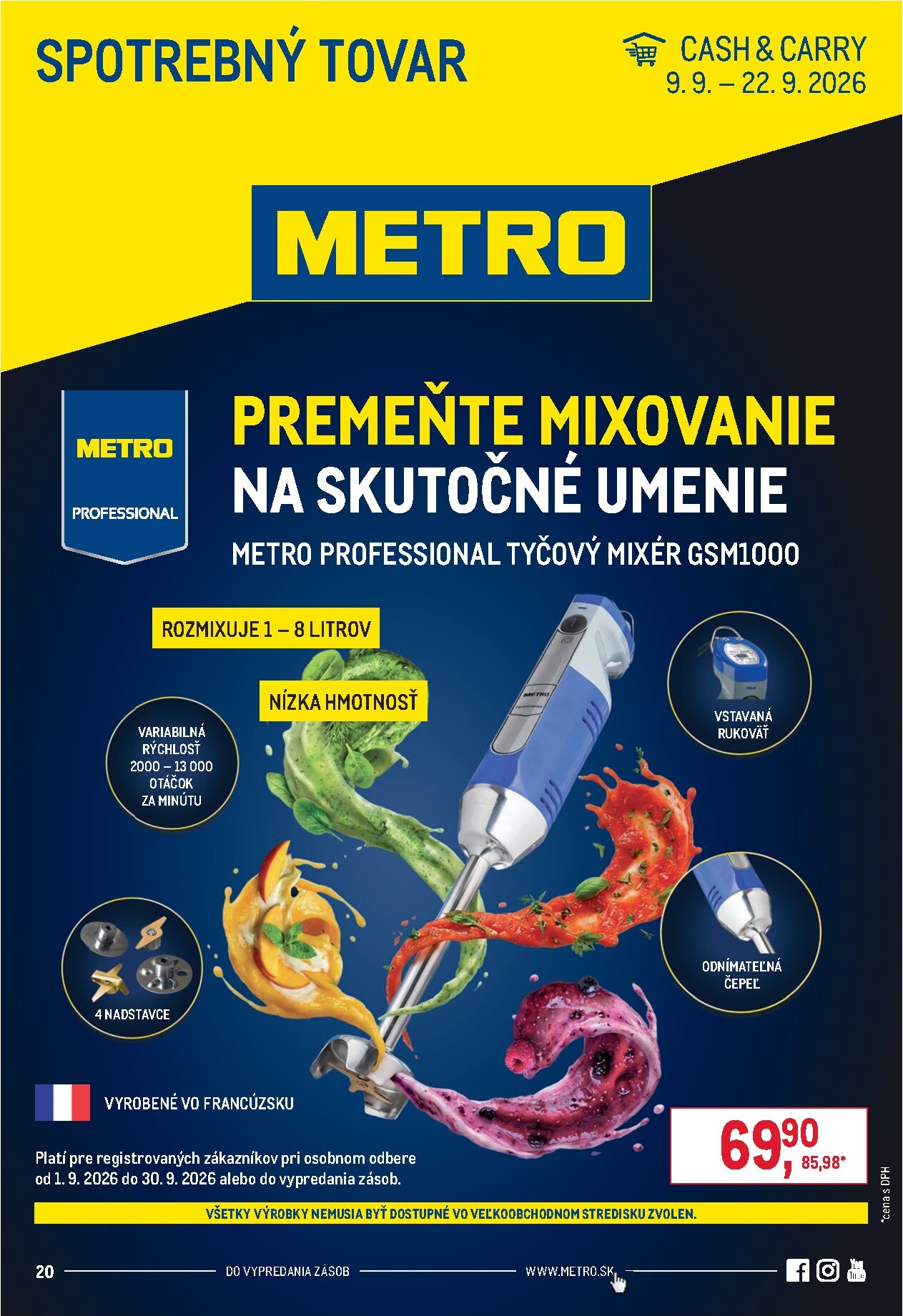 metro - Aktuálny Metro - Spotrebný tovar leták od stredy, 09.09.2026 do utorka, 22.09.2026