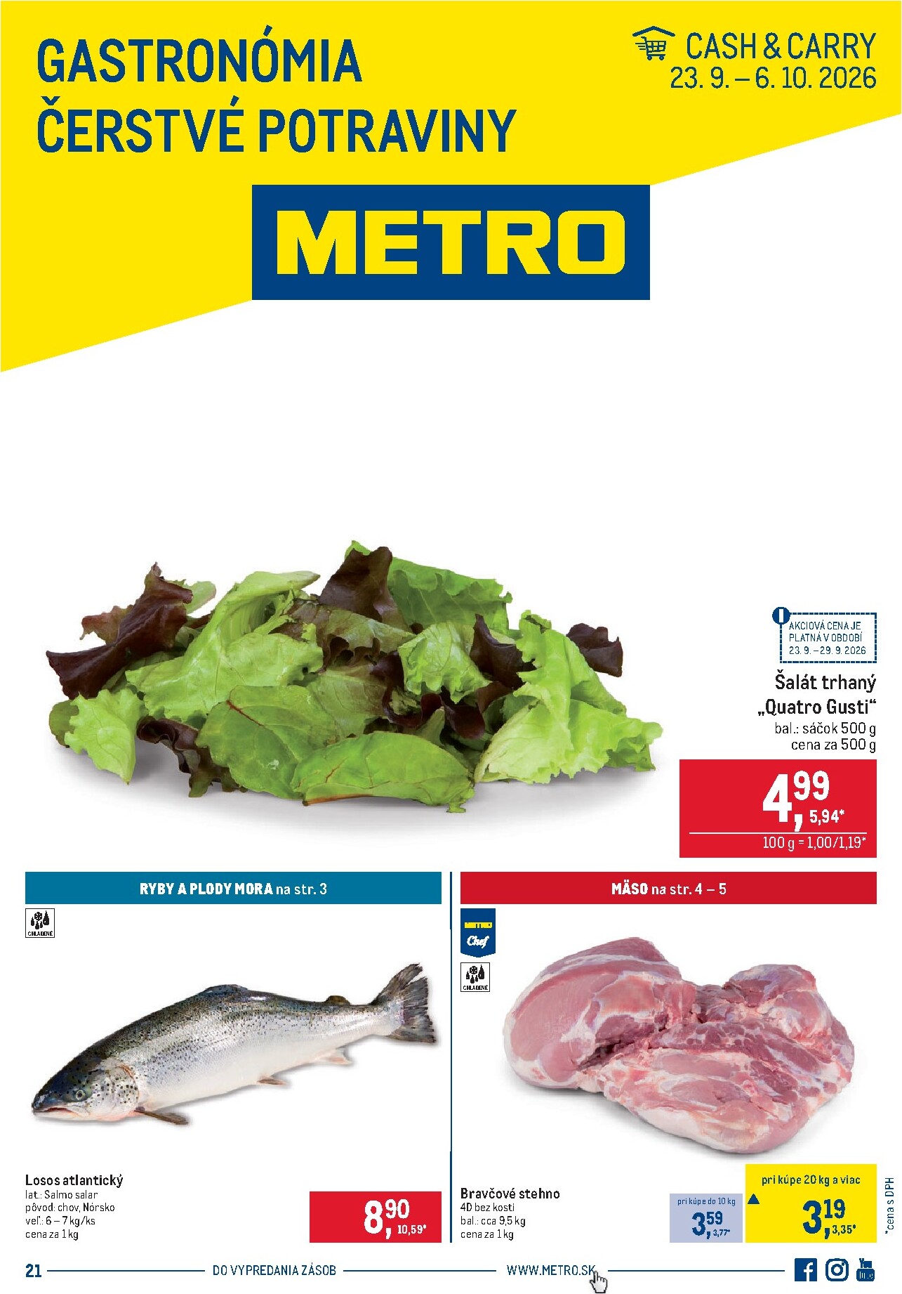 metro - Aktuálny Metro - Gastronómia leták od stredy, 23.09.2026 do utorka, 06.10.2026