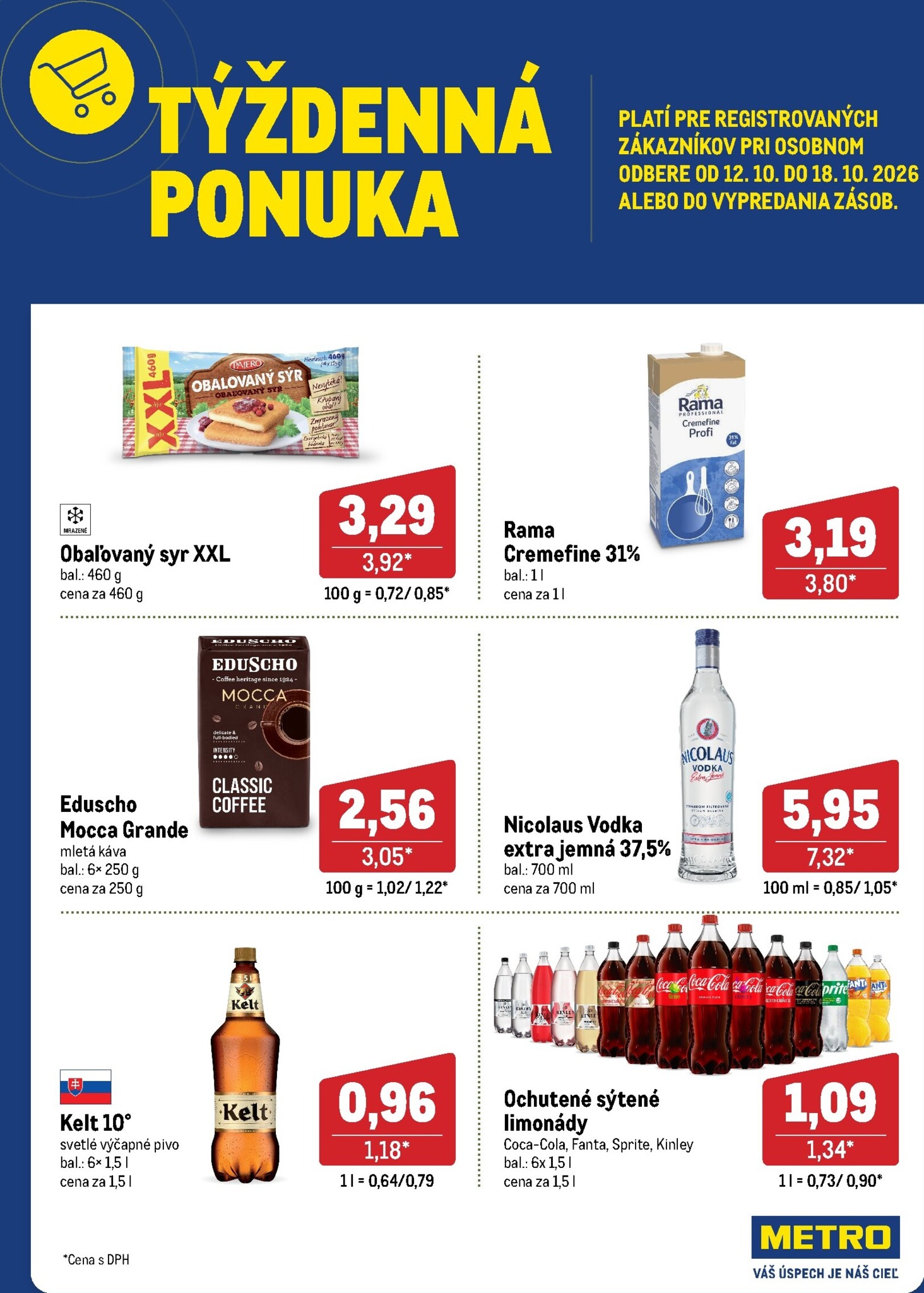metro - Aktuálny Metro - Týždenná ponuka leták od pondelka, 12.10.2026 do nedele, 18.10.2026