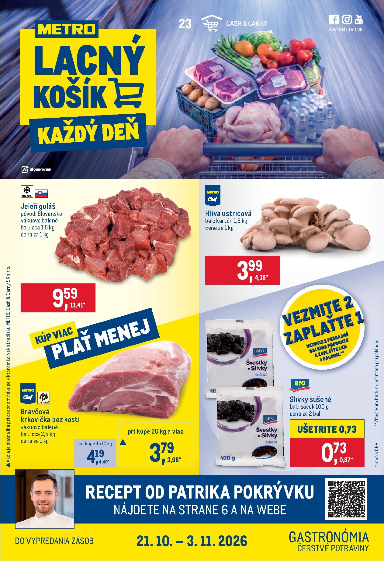 metro - Aktuálny Metro - Gastronómia leták od stredy, 21.10.2026 do utorka, 03.11.2026