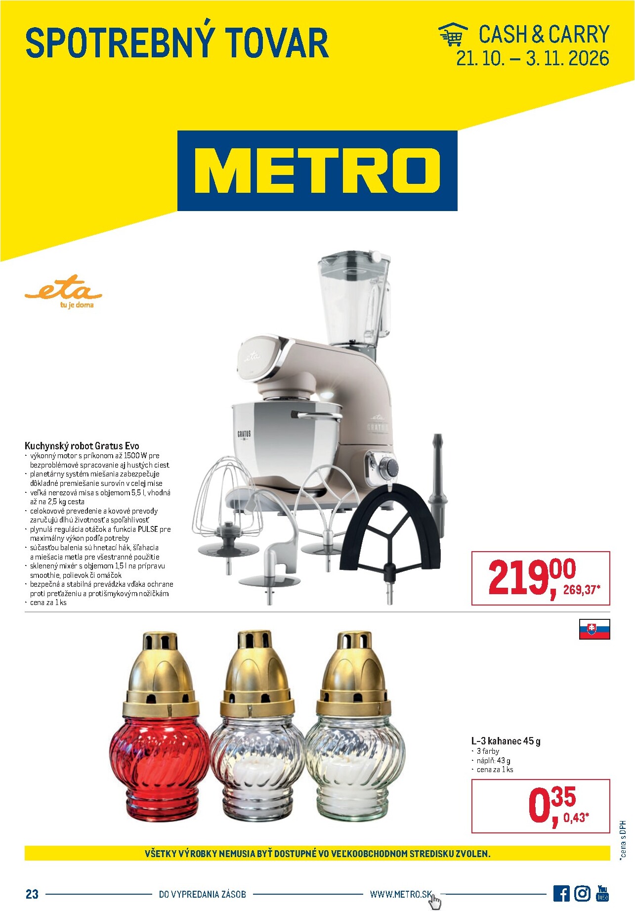 metro - Aktuálny Metro - Spotrebný tovar leták od stredy, 21.10.2026 do utorka, 03.11.2026