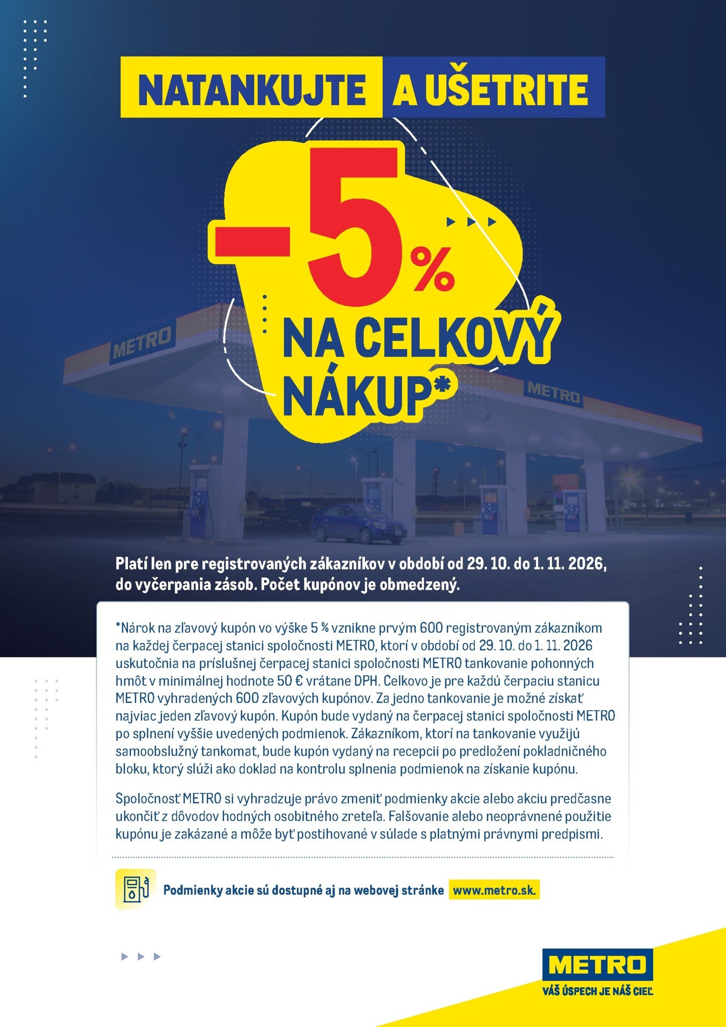 metro - Aktuálny Metro - Natankujte a ušetrite leták od štvrtka, 29.10.2026 do nedele, 01.11.2026 - page: 1