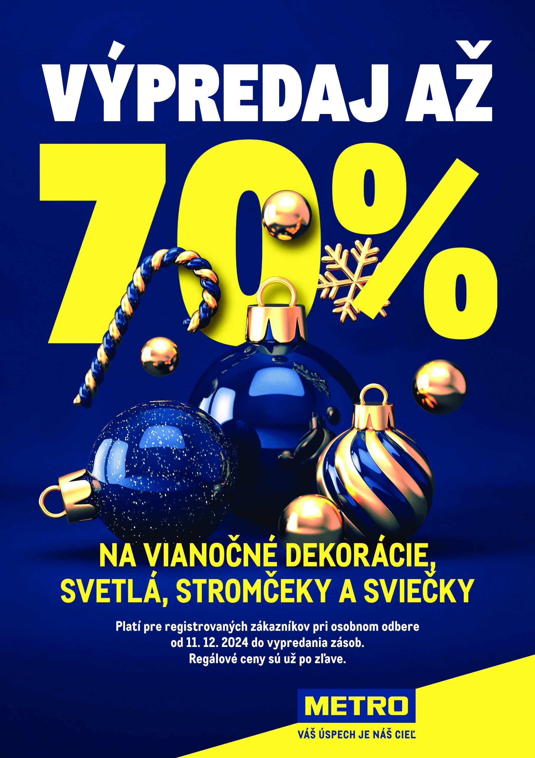 metro - Metro - Výpredaj až 70% na vianočné dekorácie, svetlá, stromčeky a sviečky leták platný od 11.12. - 31.12.