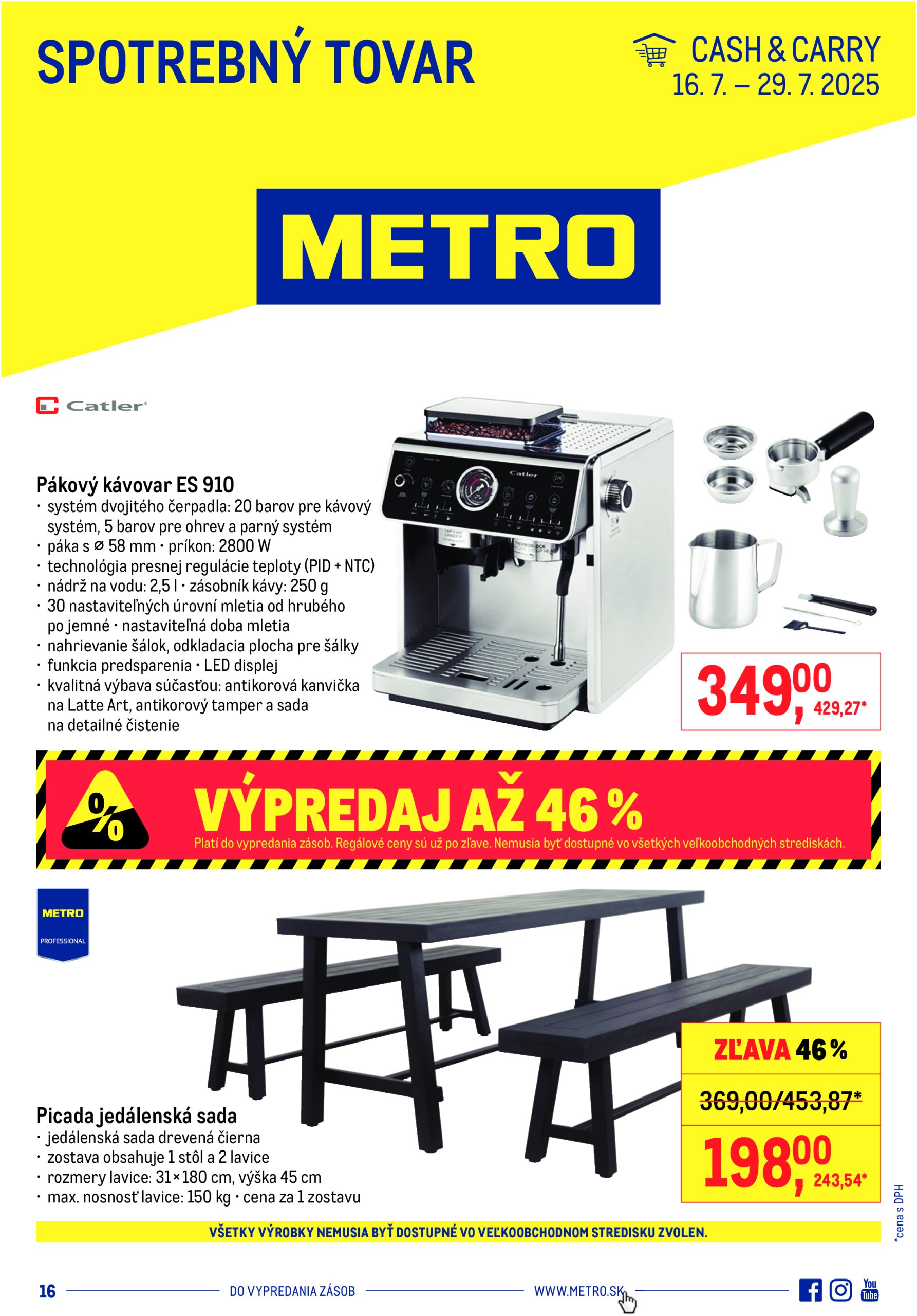 metro - Leták Metro - Spotrebný tovar platný od 16.07. do 29.07.
