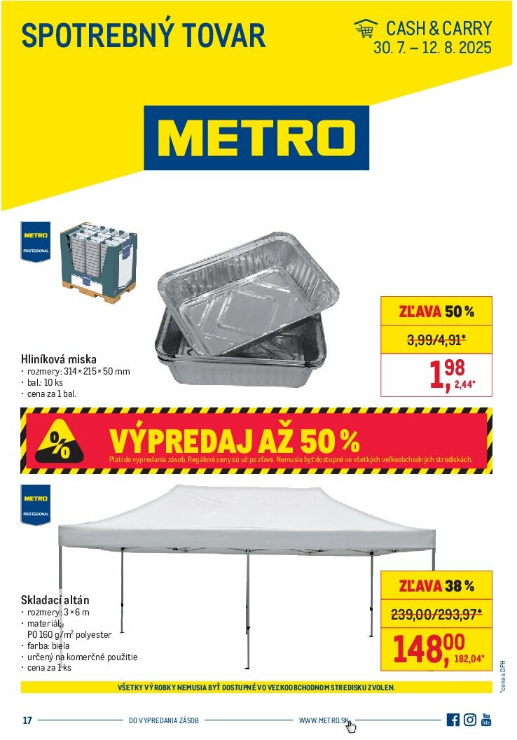 metro - Leták Metro - Spotrebný tovar platný od 30.07. do 12.08.