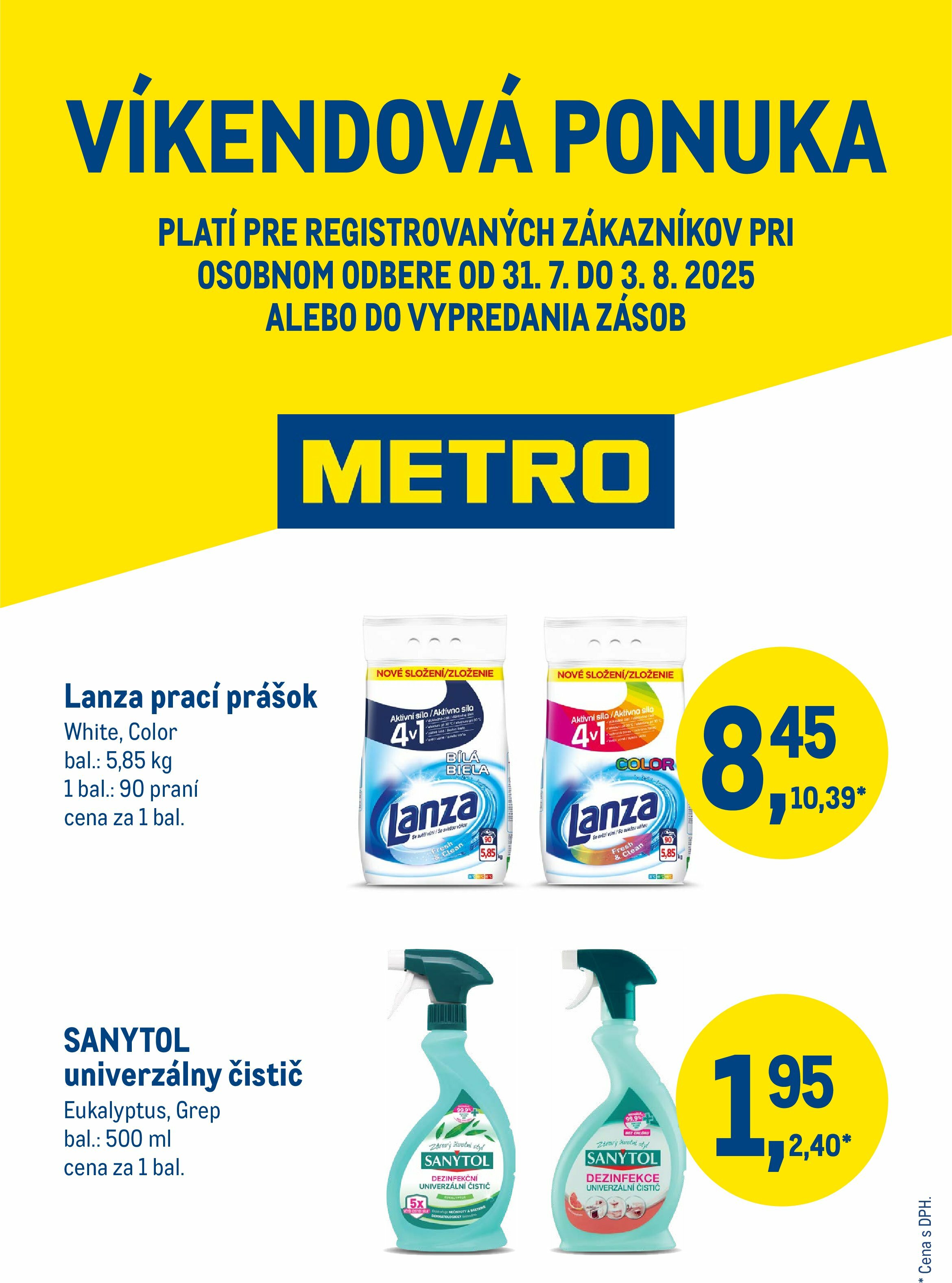 metro - Leták Metro - Víkendová ponuka - Drogéria platný od 31.07. do 03.08. - page: 1