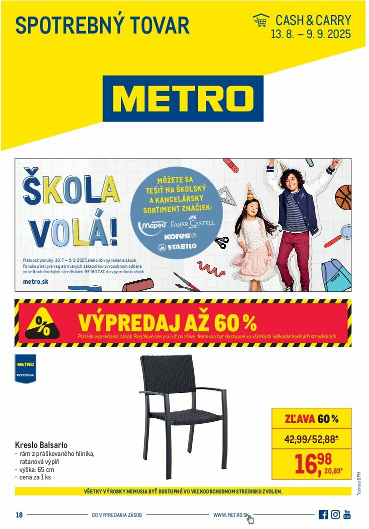metro - Leták Metro - Spotrebný tovar platný od 13.08. do 09.09.
